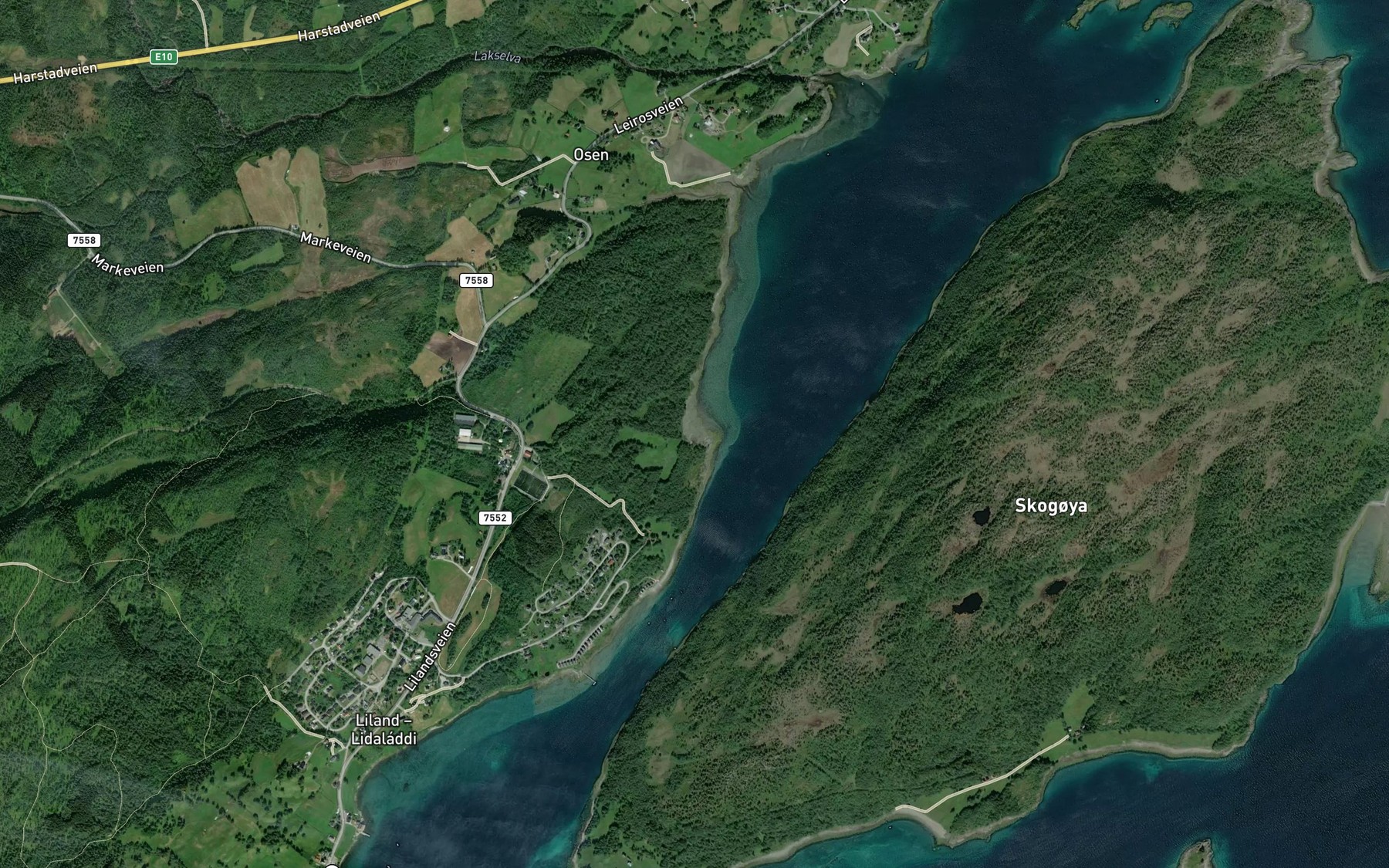Satellite map of the Lilleleirosen
