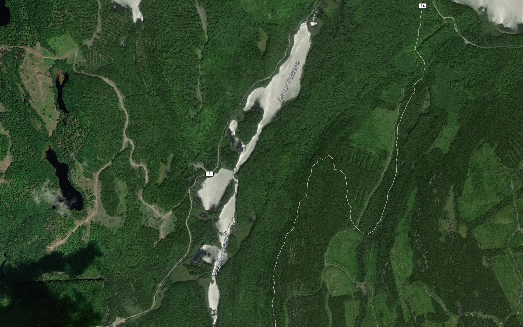 Satellite map of the Lac au Tonnerre
