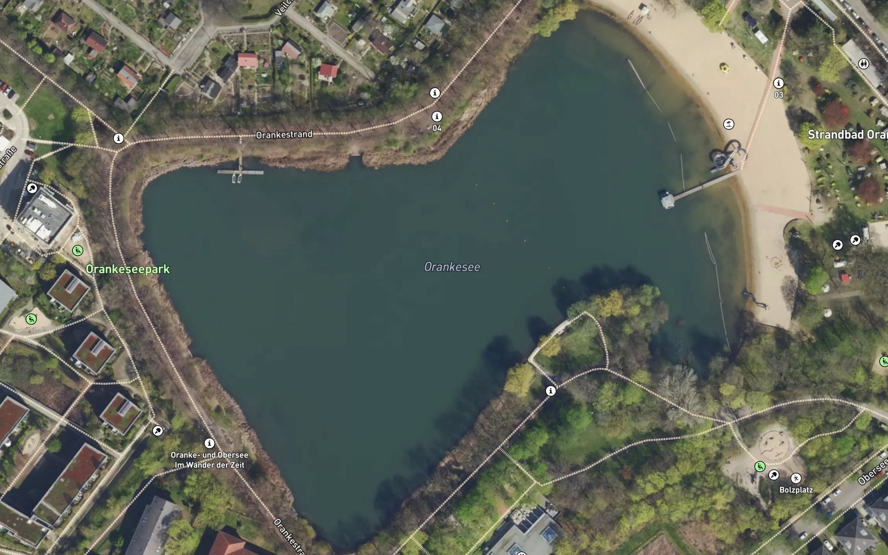 Satellite map of the Orankesee