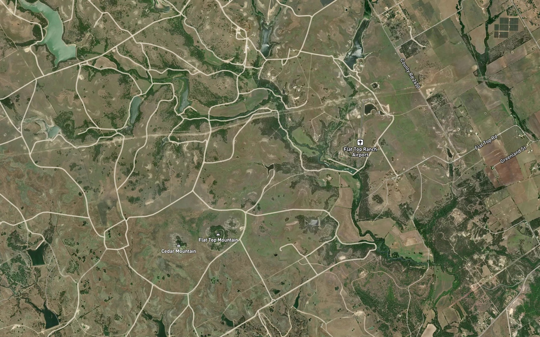 Satellite map of the East Flat Top Lake