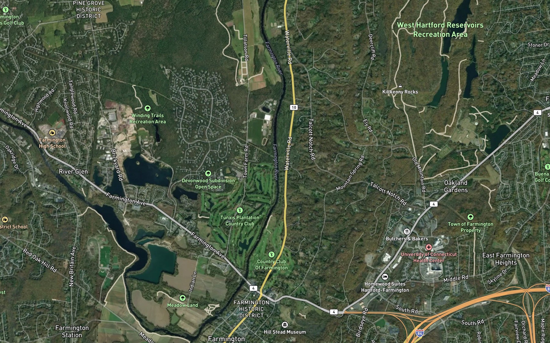 Satellite map of the Poplar Swamp Brook