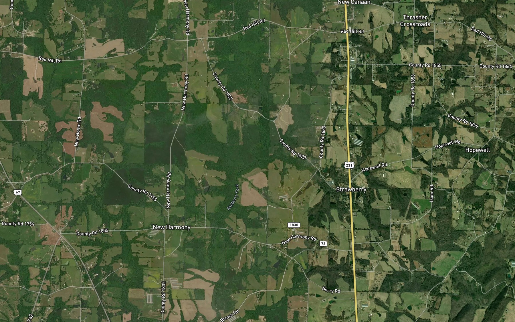 Satellite map of the Tibb Creek
