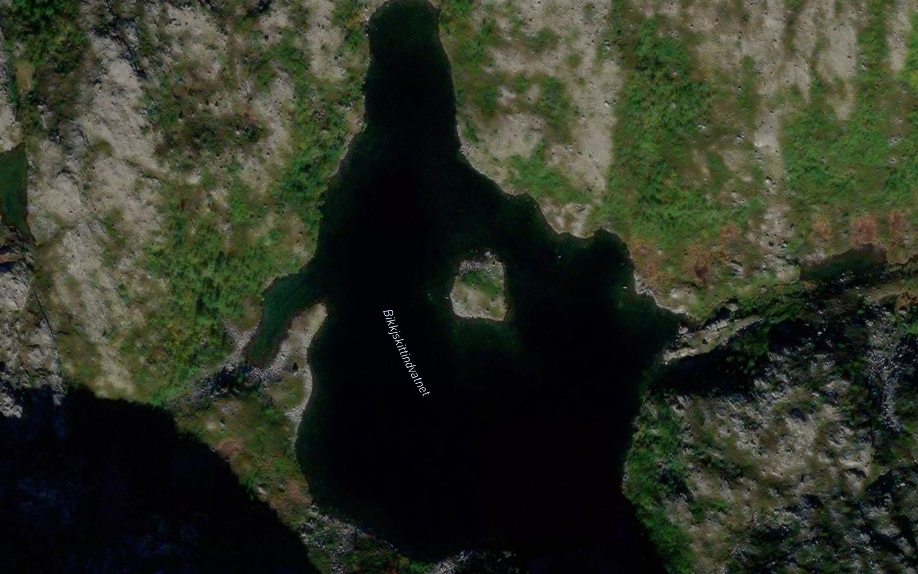 Satellite map of the Bikkjskitvatnet