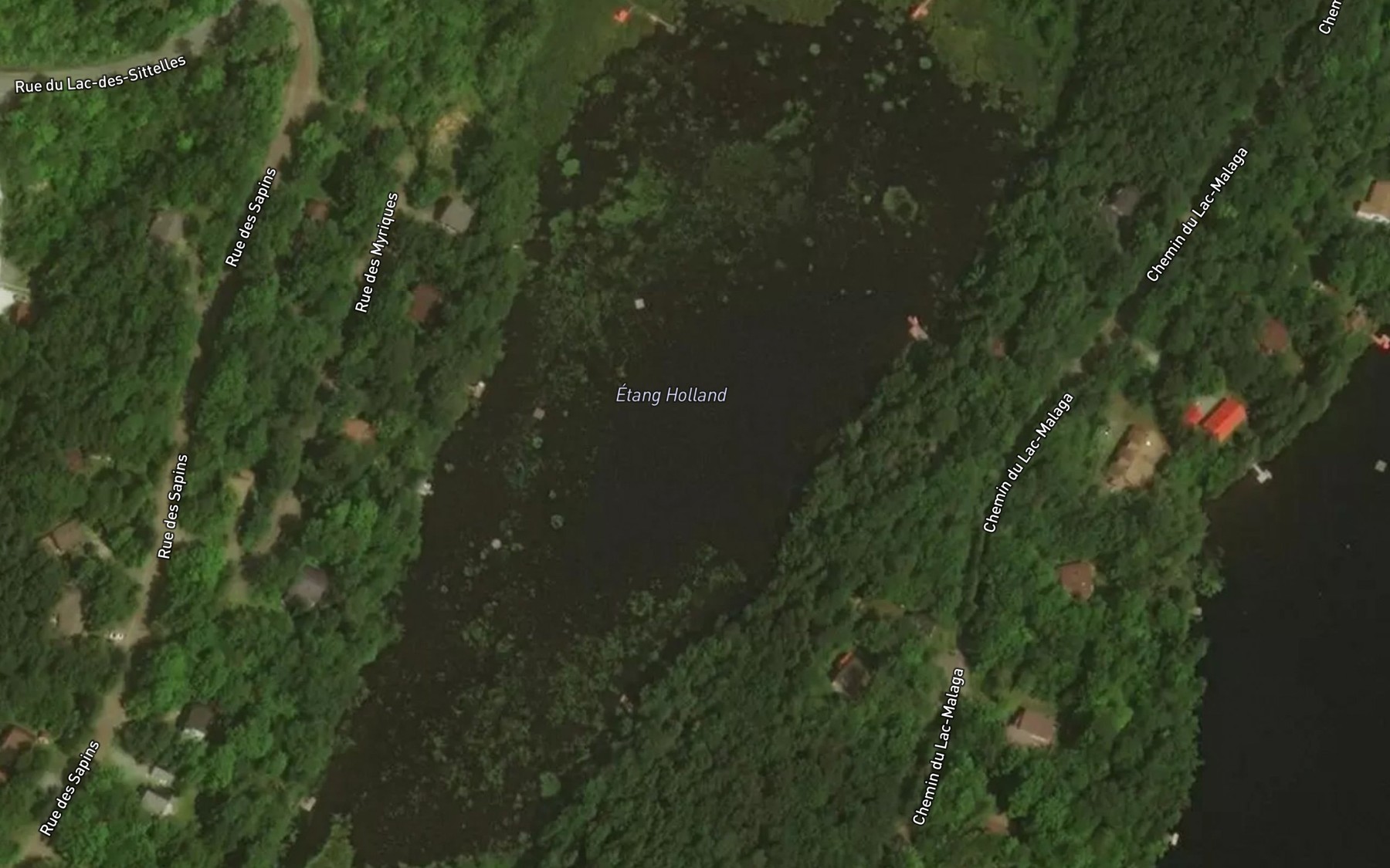 Satellite map of the Etang Holland