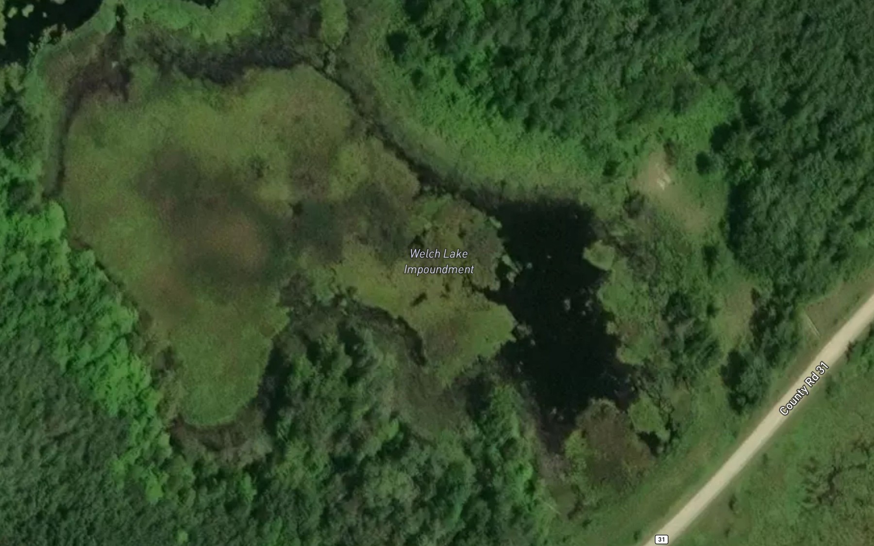 Satellite map of the Welch Lake Impoundment