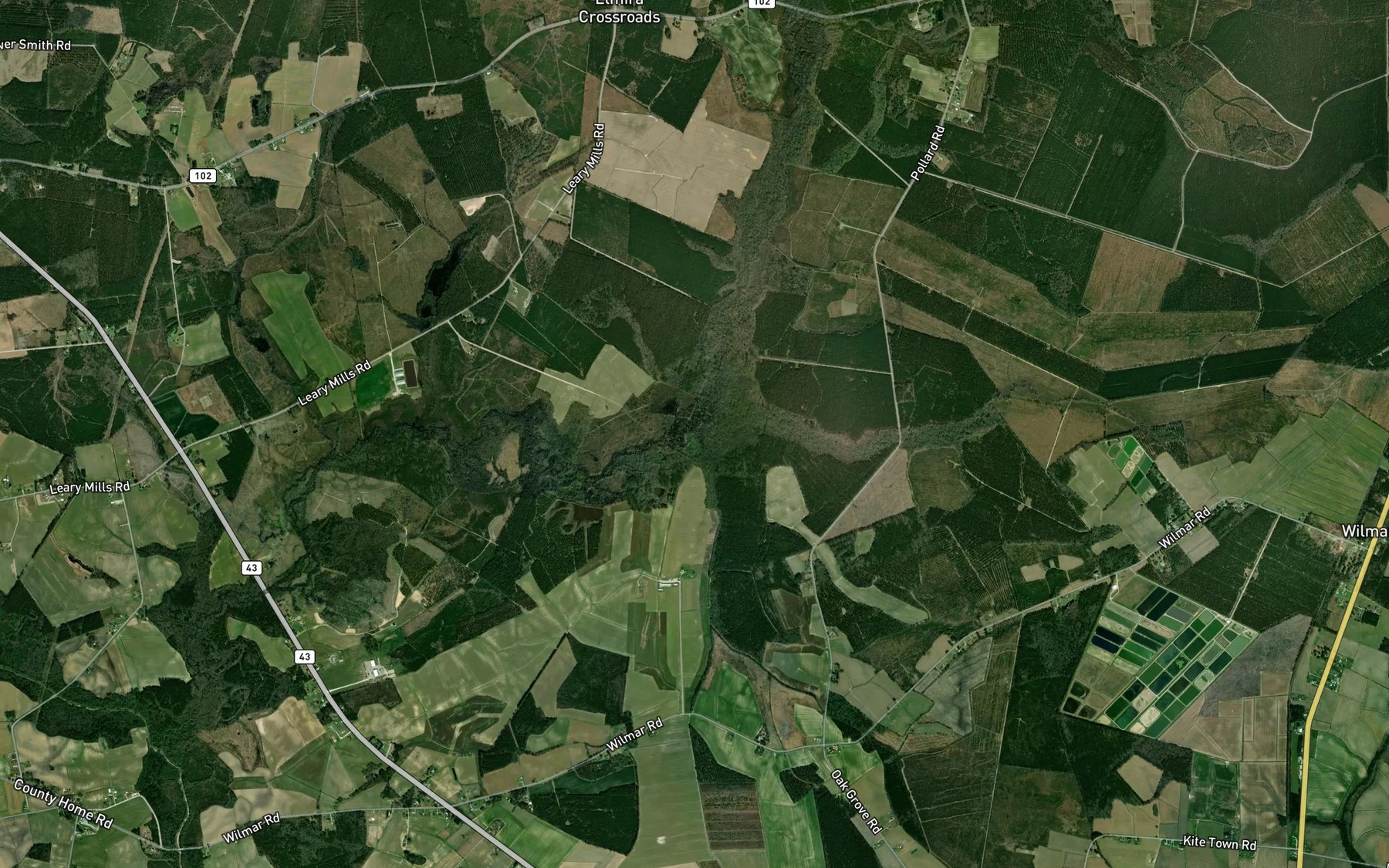 Satellite map of the Polland Swamp