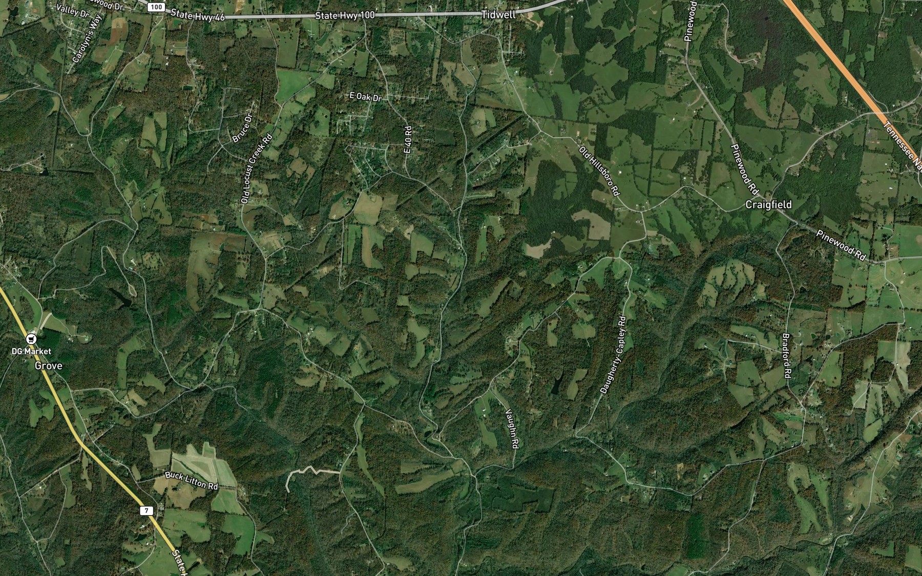 Satellite map of the Nancy Branch