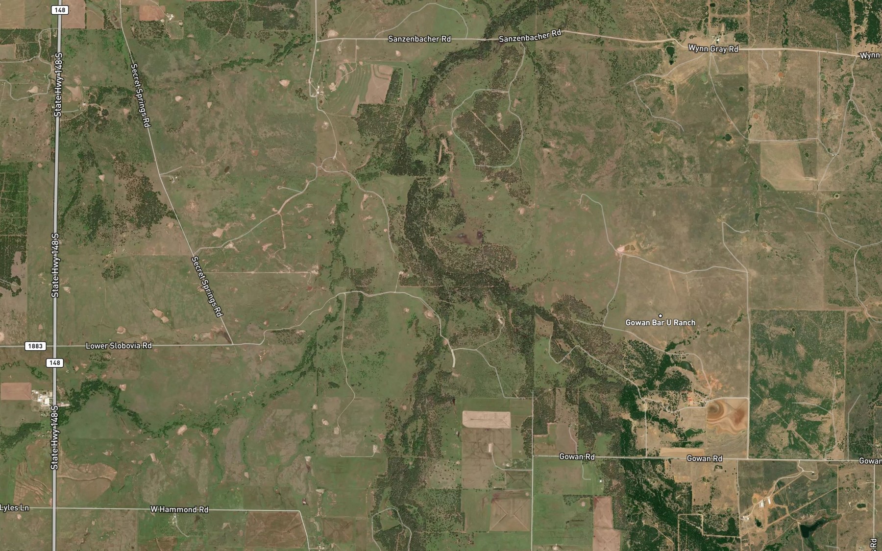 Satellite map of the Buffalo Creek