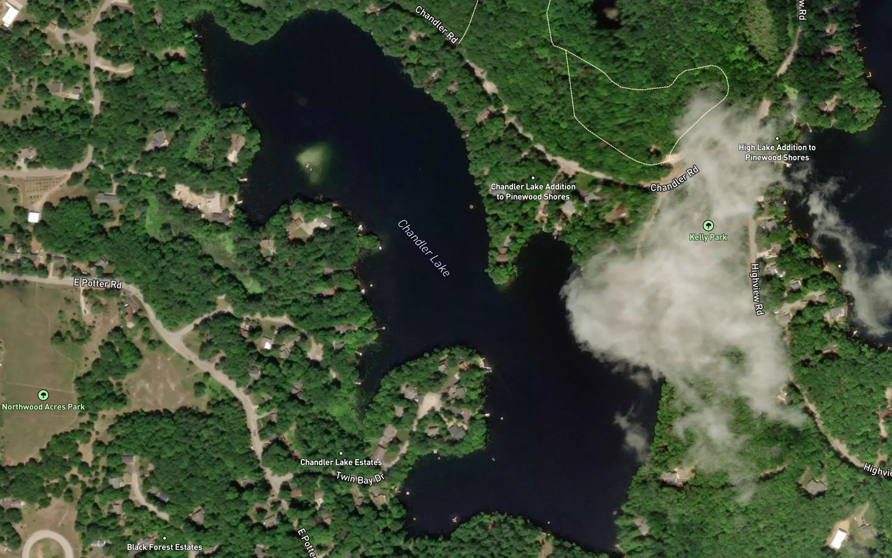 Satellite map of the Chandler Lake
