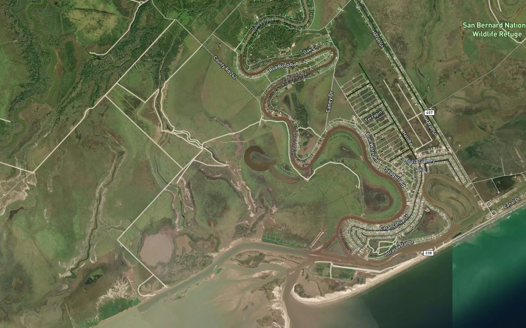 Satellite map of the Horseshoe Lake