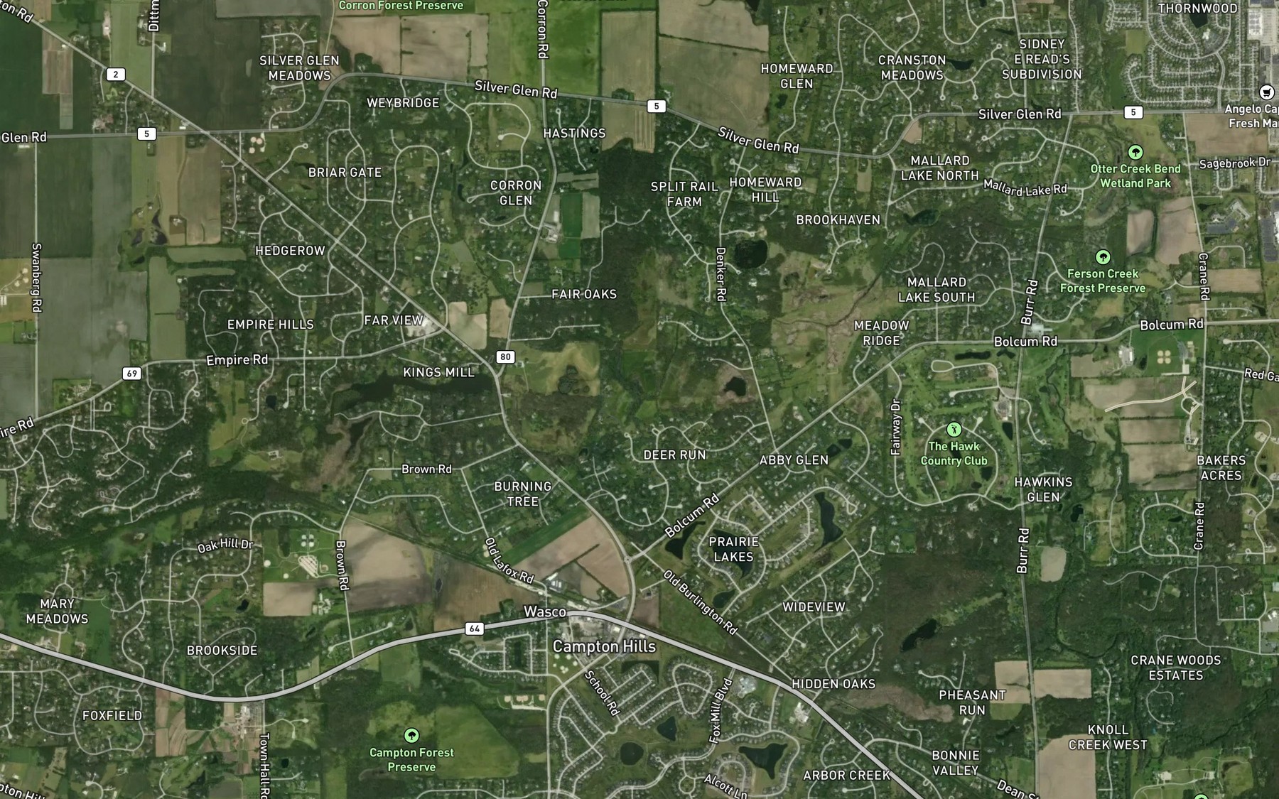 Satellite map of the Tucker Run