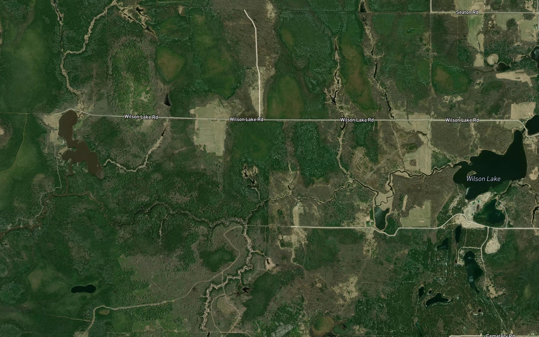 Satellite map of the Dundonald Creek