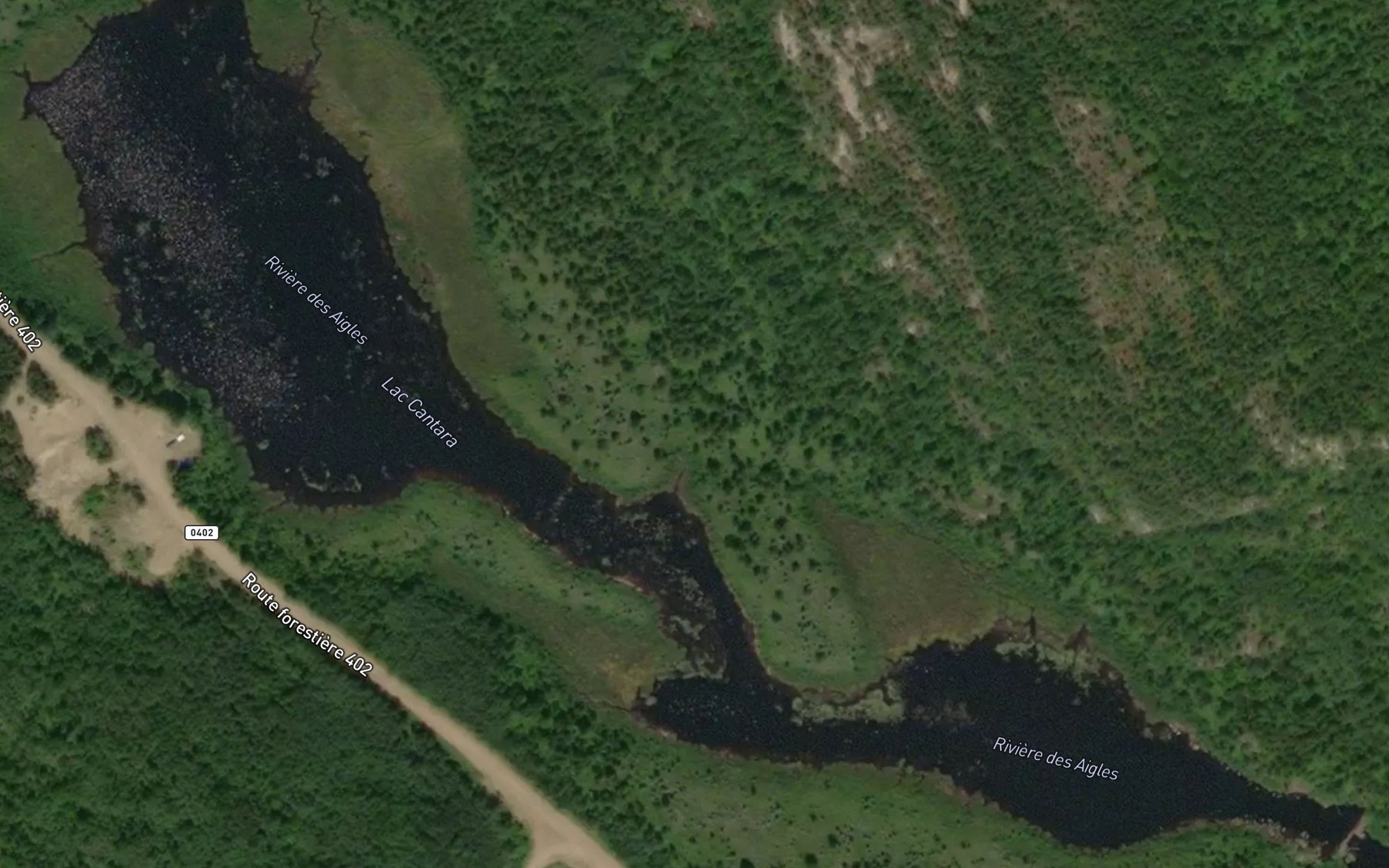 Satellite map of the Lac Cantara