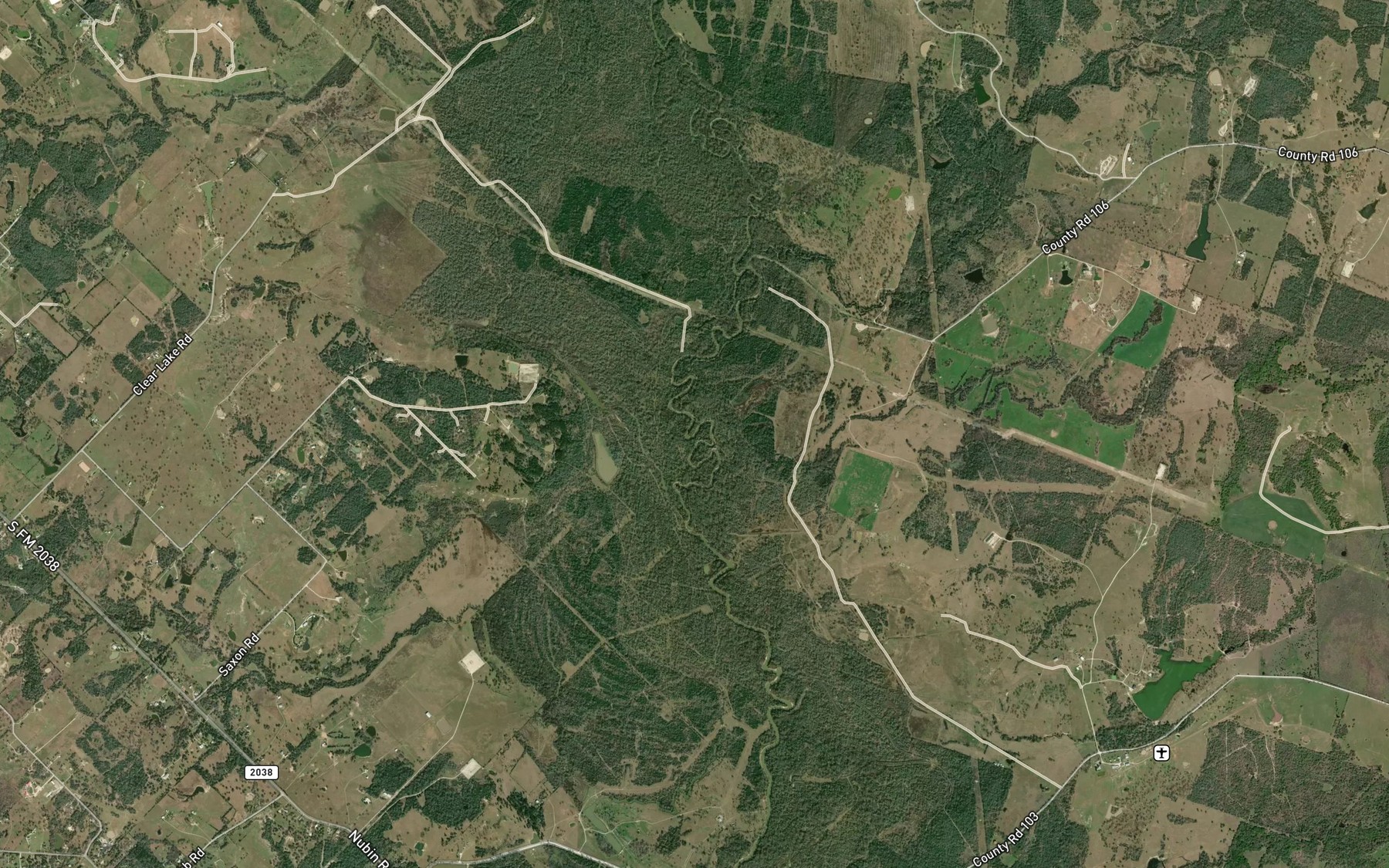Satellite map of the Ragan Creek