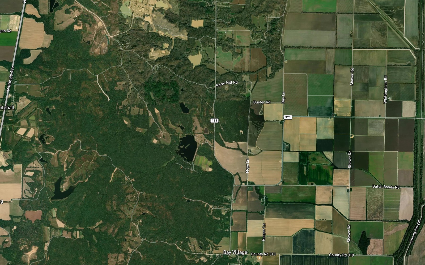 Satellite map of the Poinsett Watershed Site One Reservoir