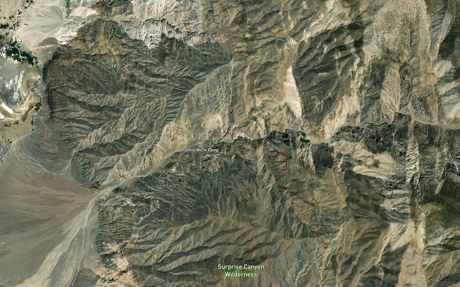 Satellite map of the Surprise Creek