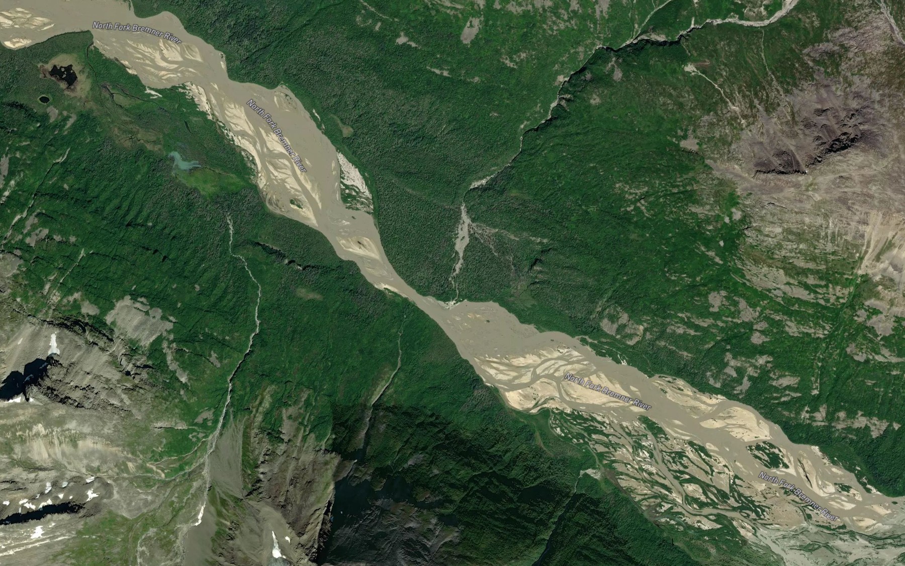 Satellite map of the Ptarmigan Creek