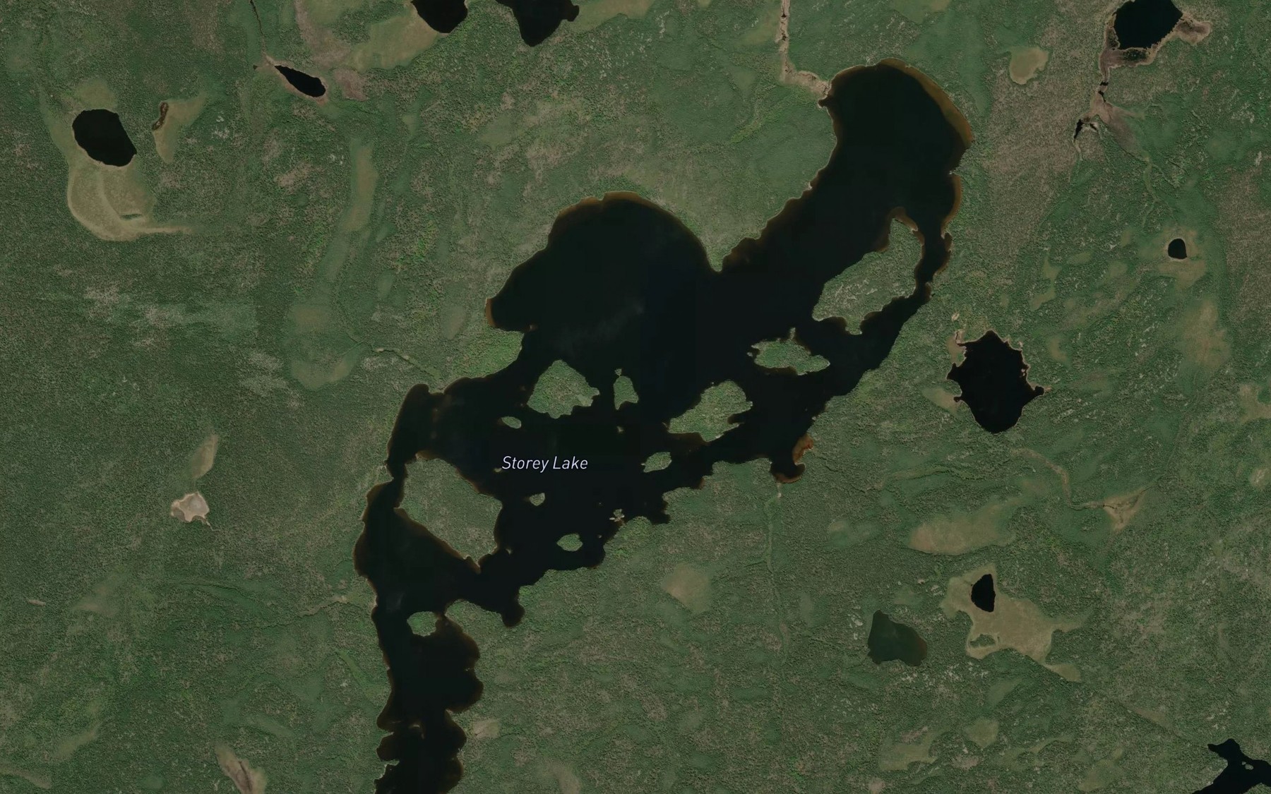 Satellite map of the Storey Lake