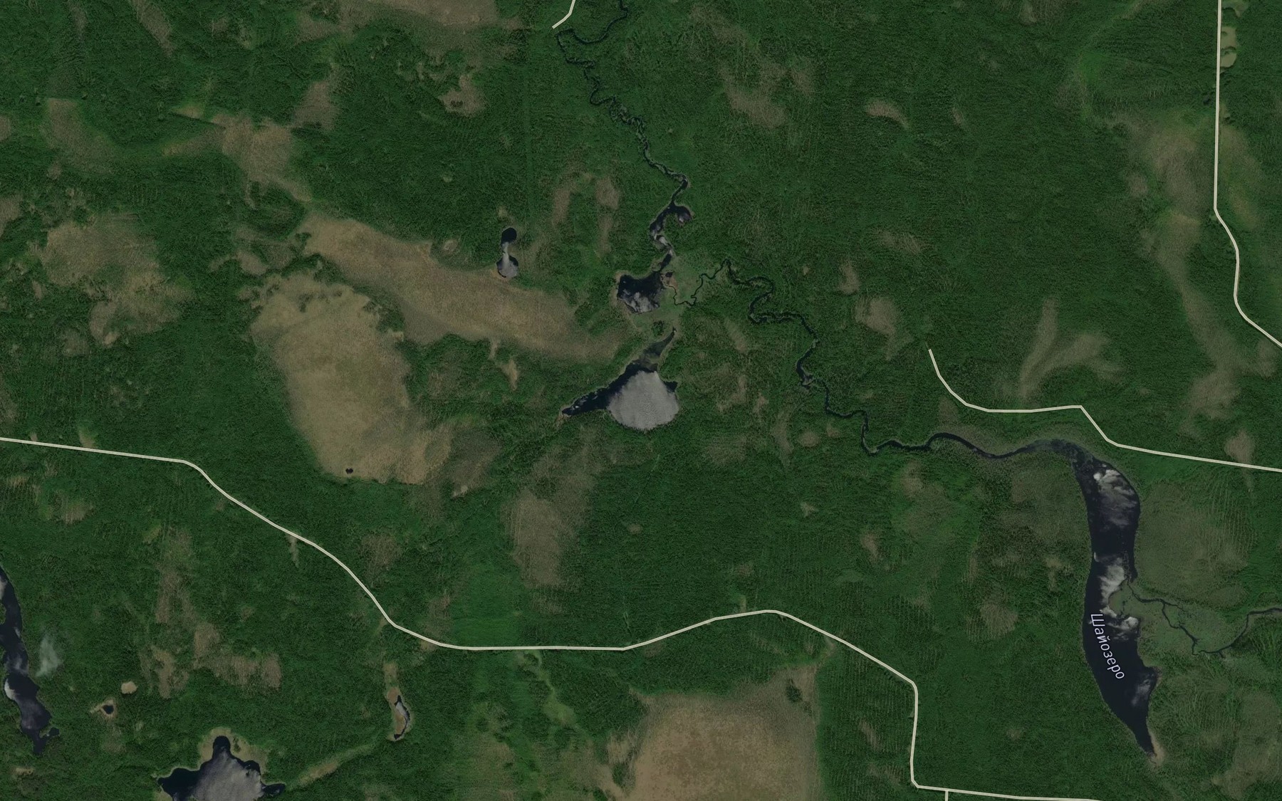 Satellite map of the Ozero Bol'shoye Kotozero