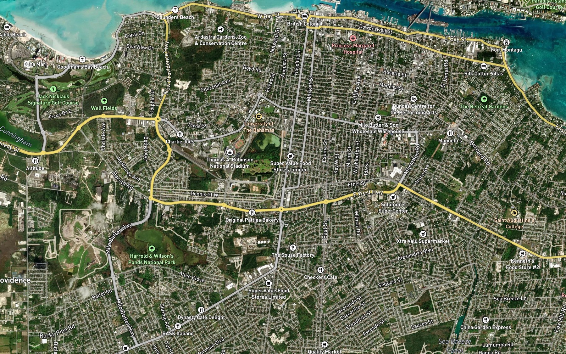 Satellite map of the Big Pond