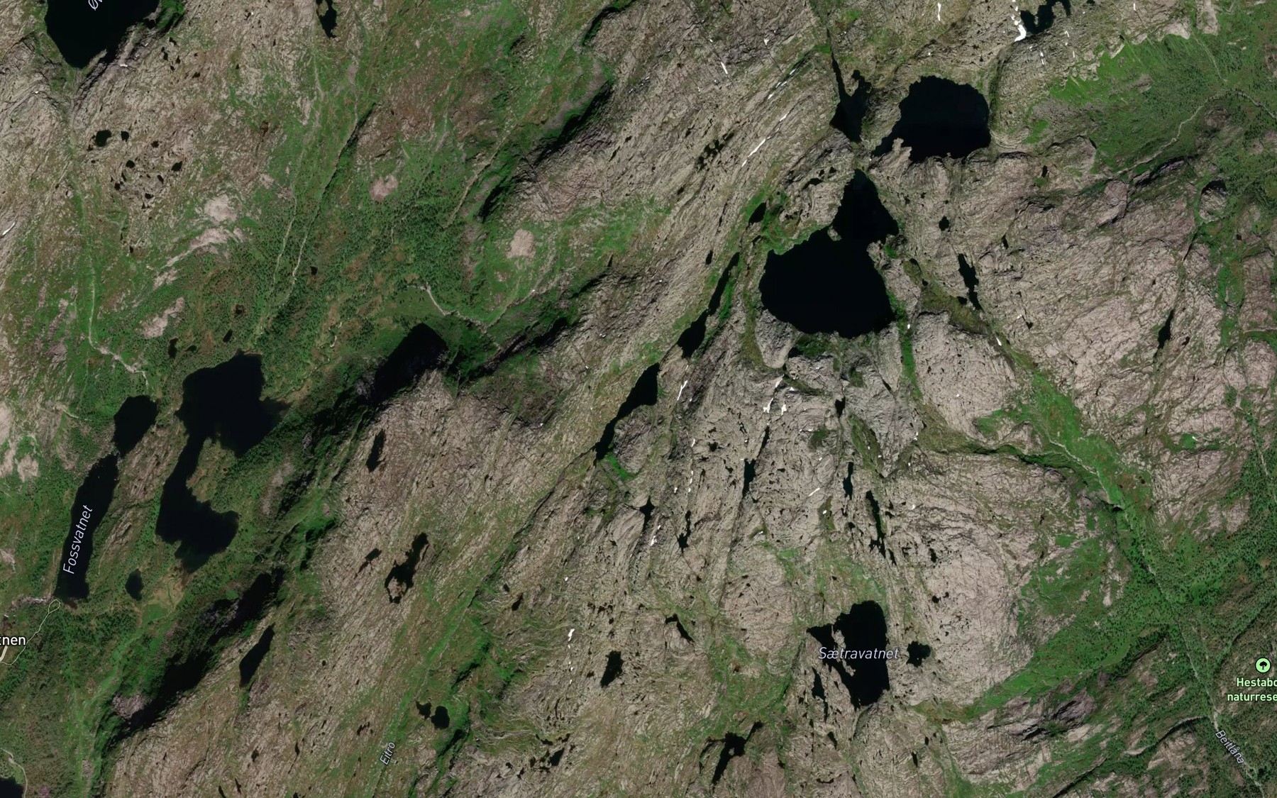 Satellite map of the Ljosavotni