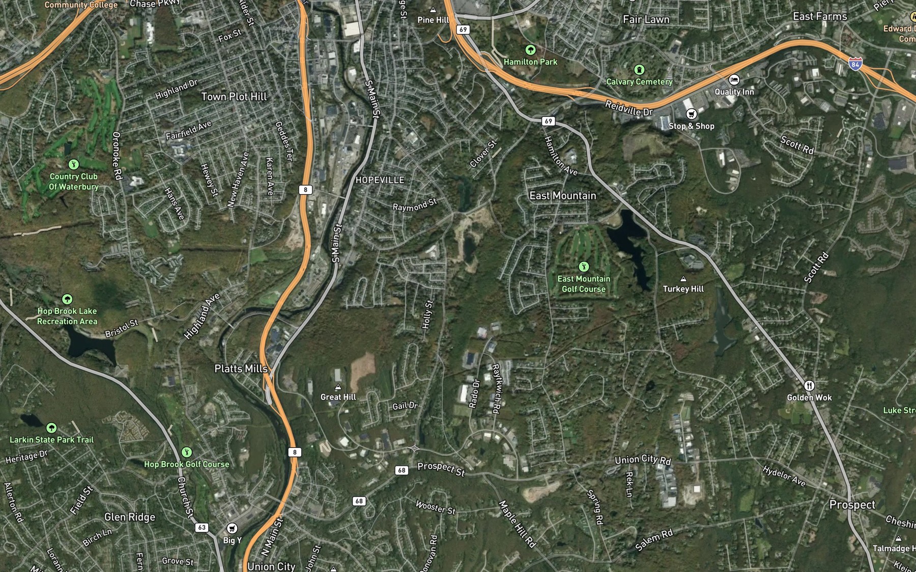 Satellite map of the Hills Pond Number 2