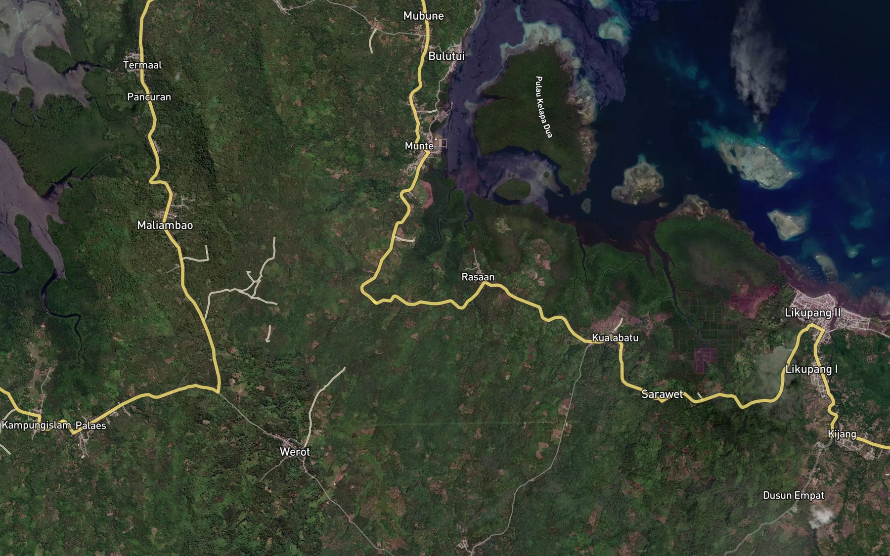 Satellite map of the Kuala Rasaan