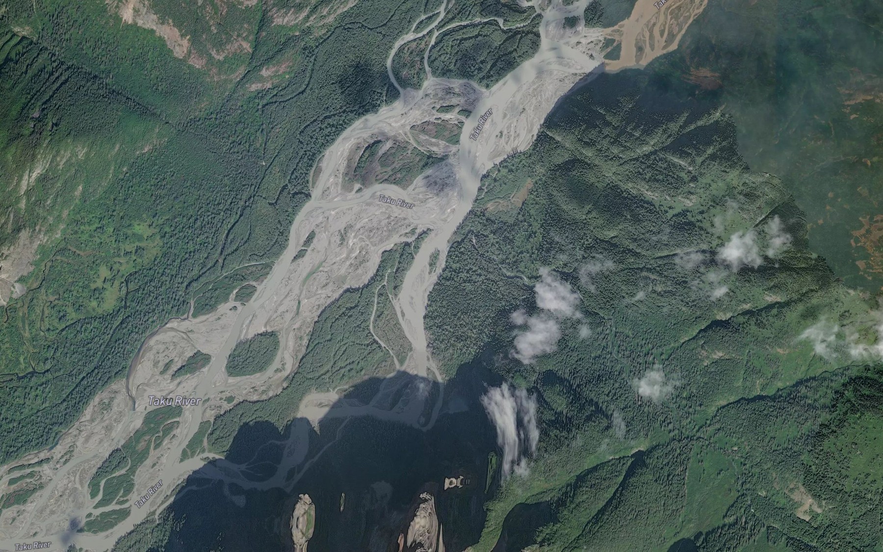 Satellite map of the Zohini Creek