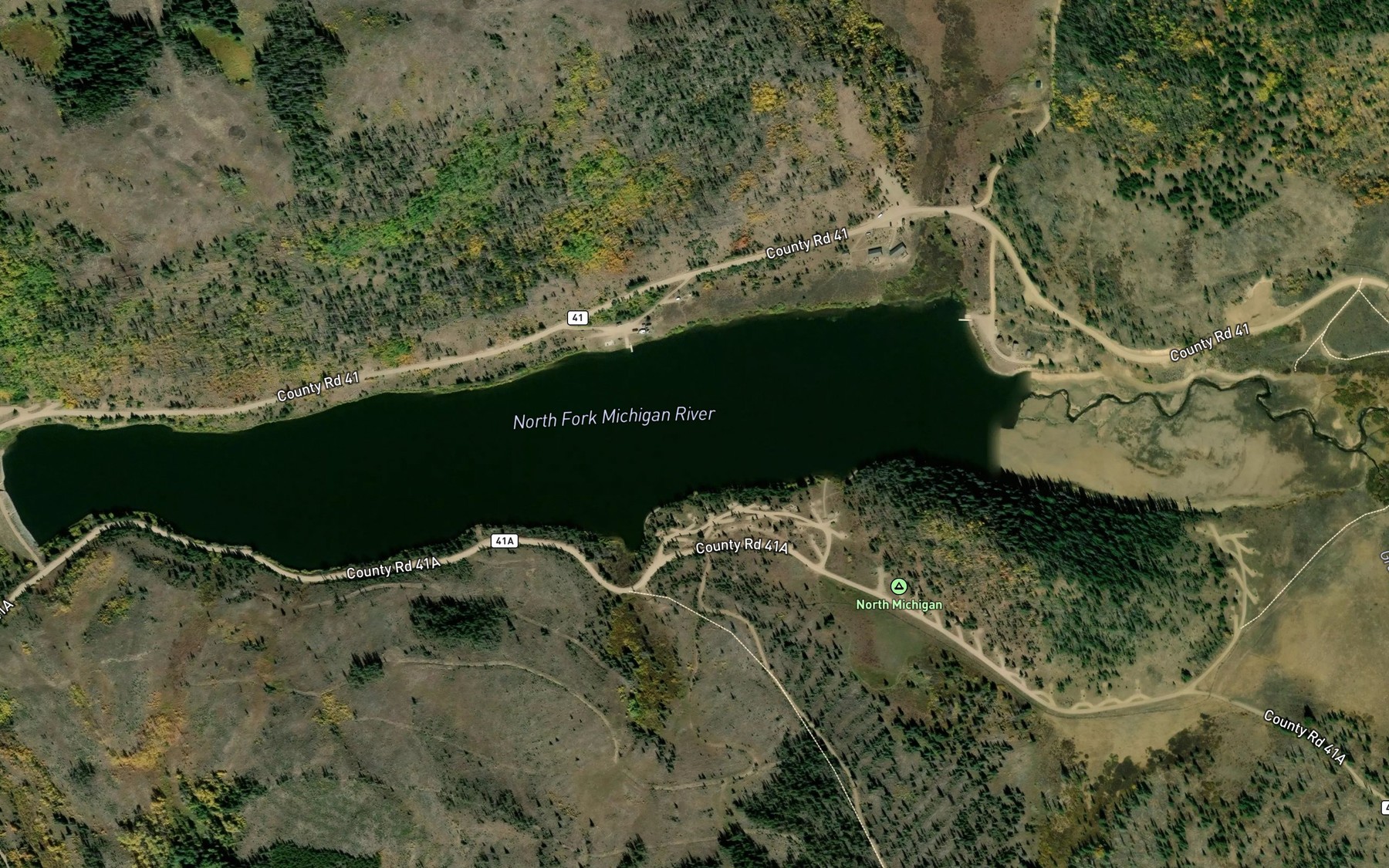 Satellite map of the Grass Creek