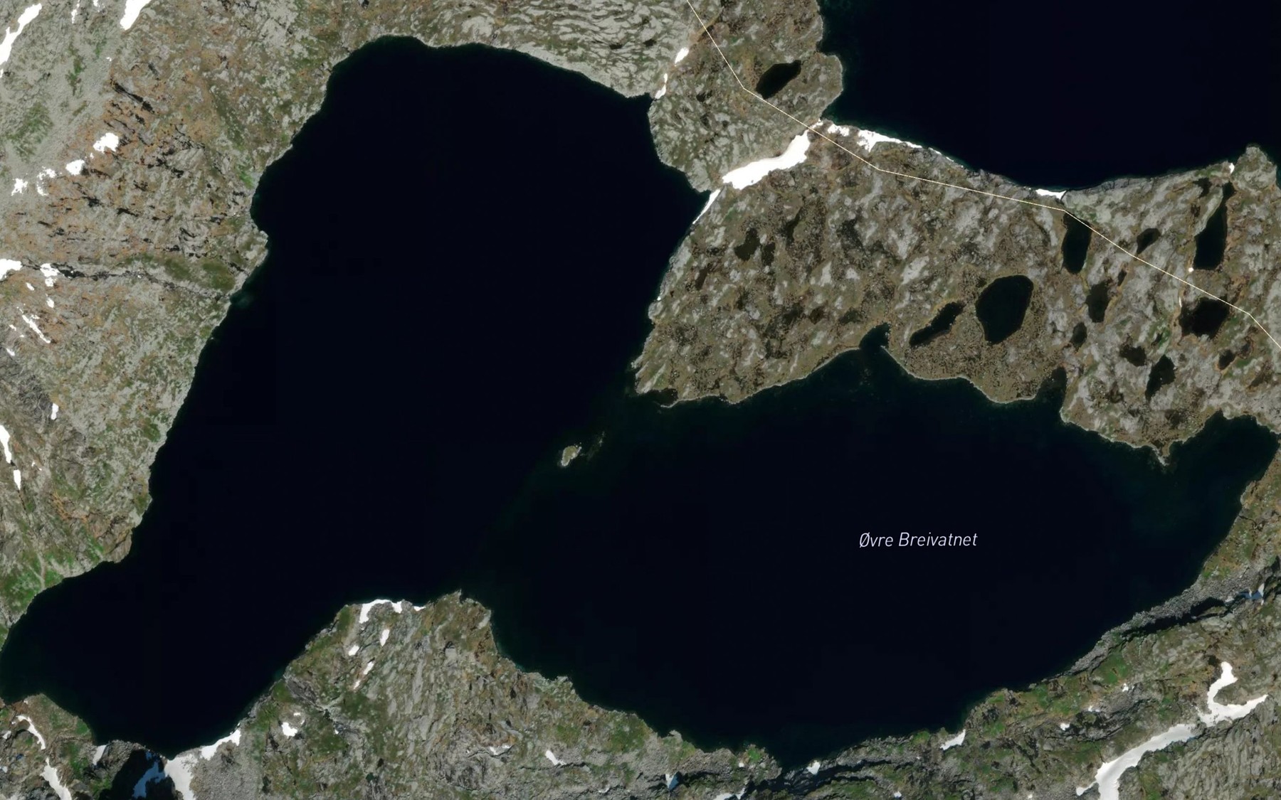 Satellite map of the Breidvatnan,ovre