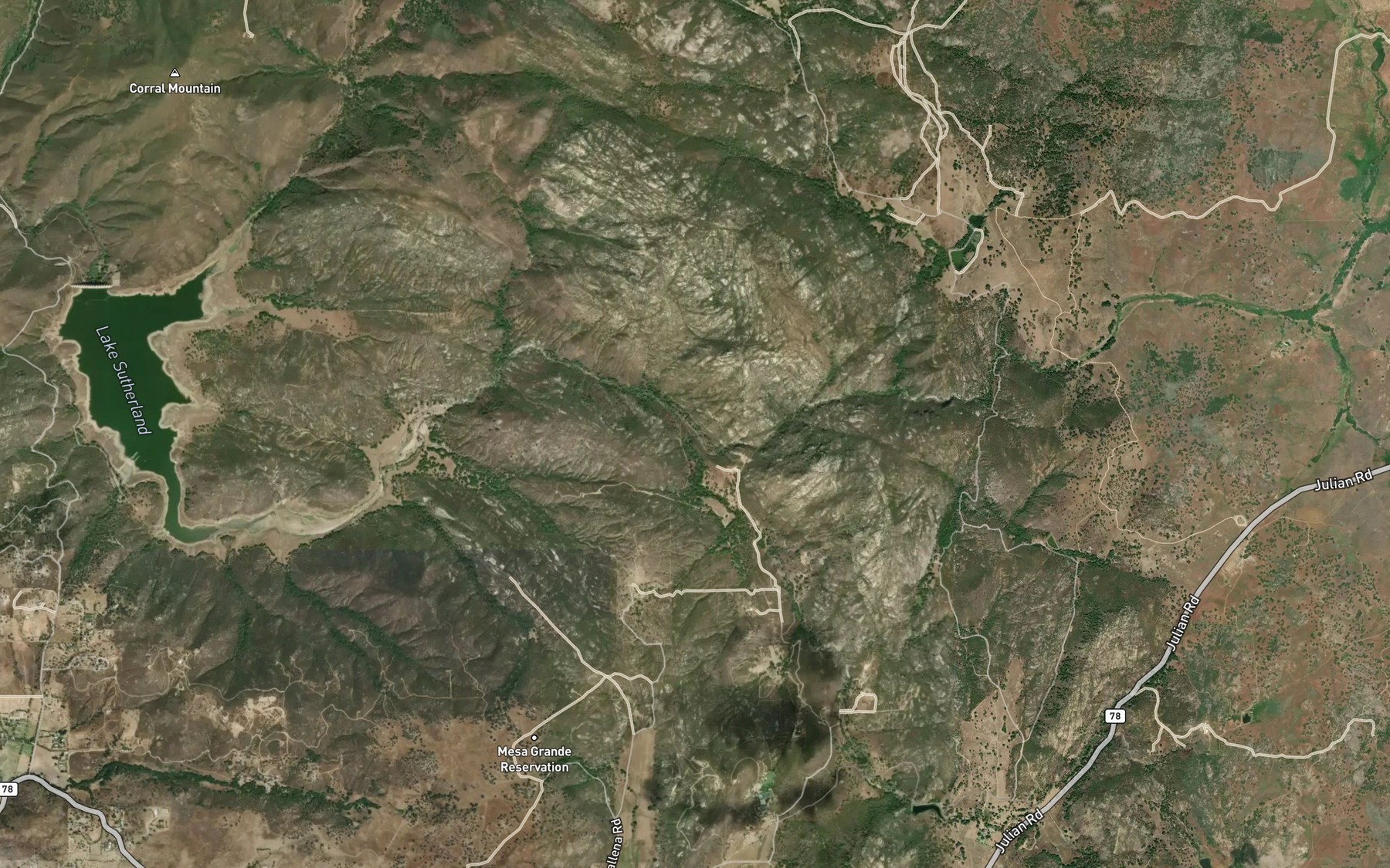 Satellite map of the Witch Creek