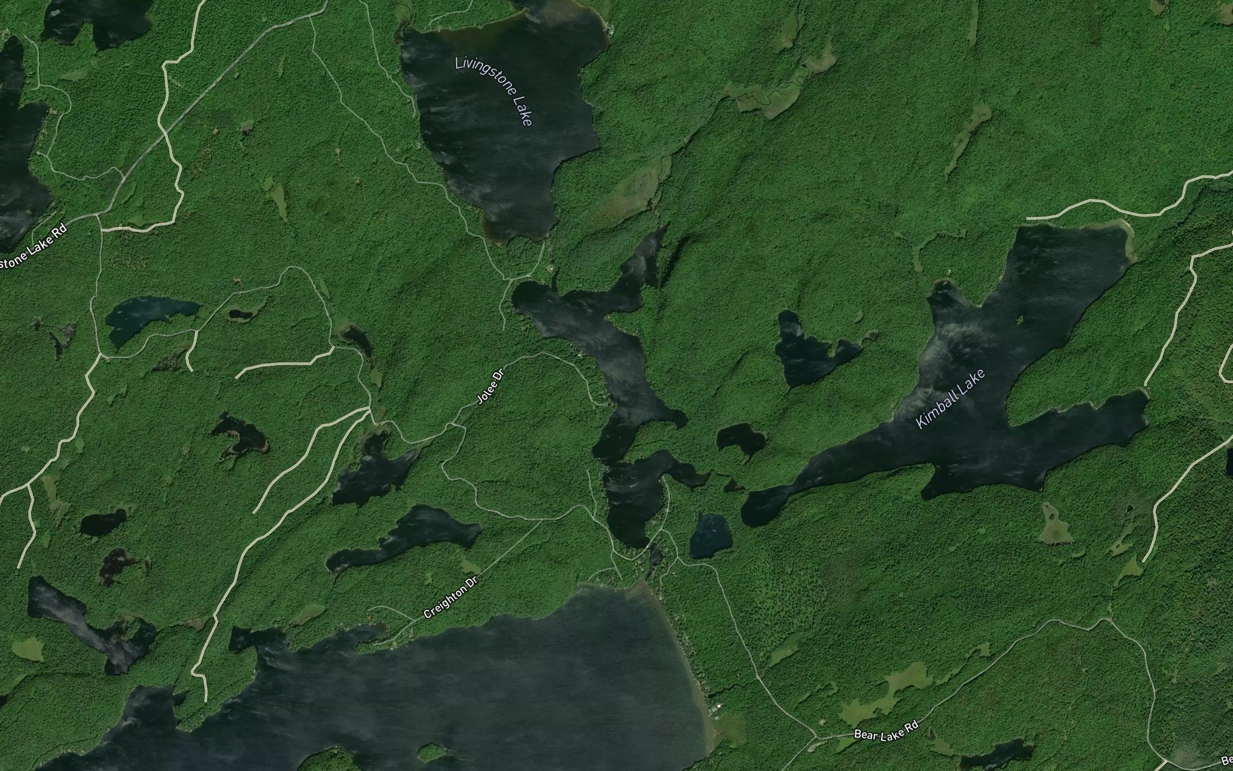 Satellite map of the Bear Lake