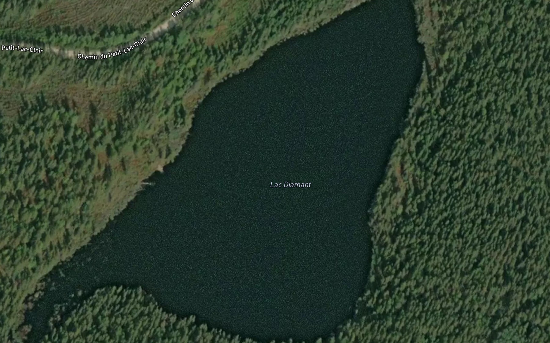 Satellite map of the Lac Diamant