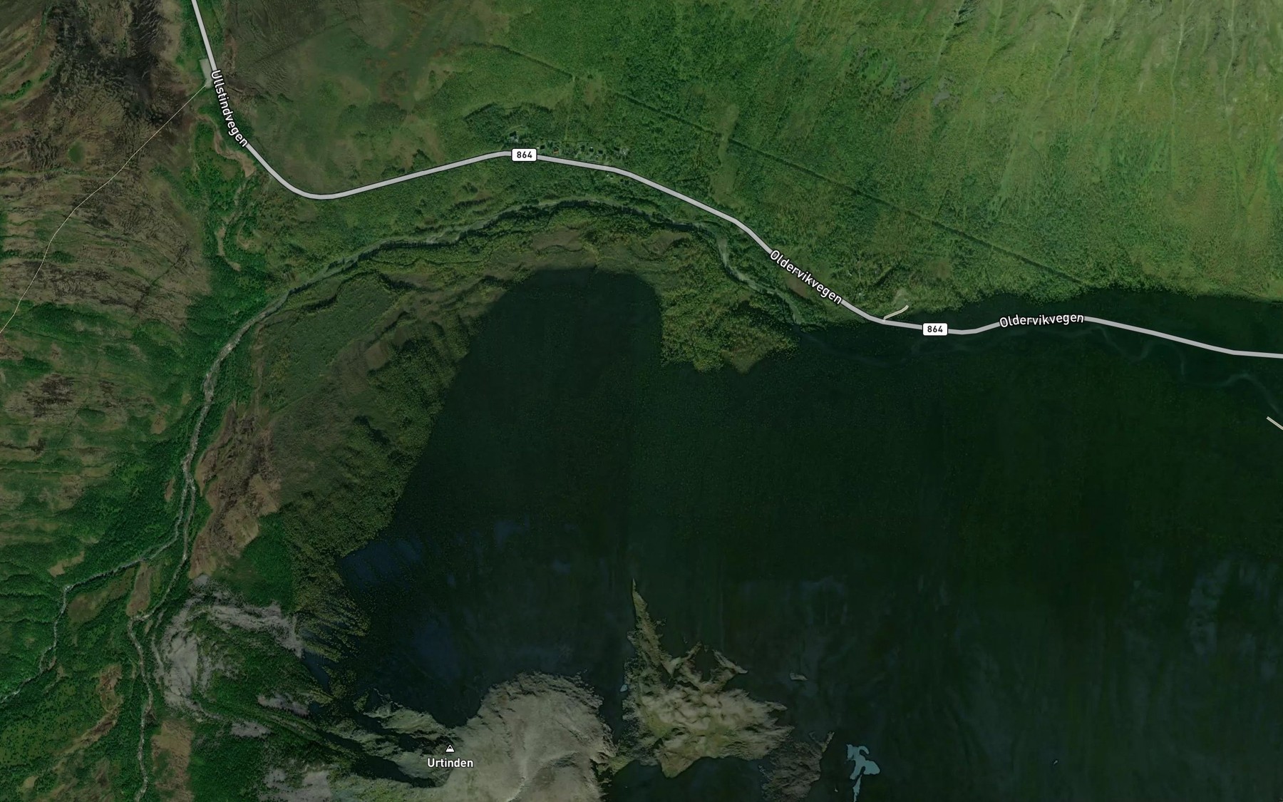 Satellite map of the Nondagsdalelva