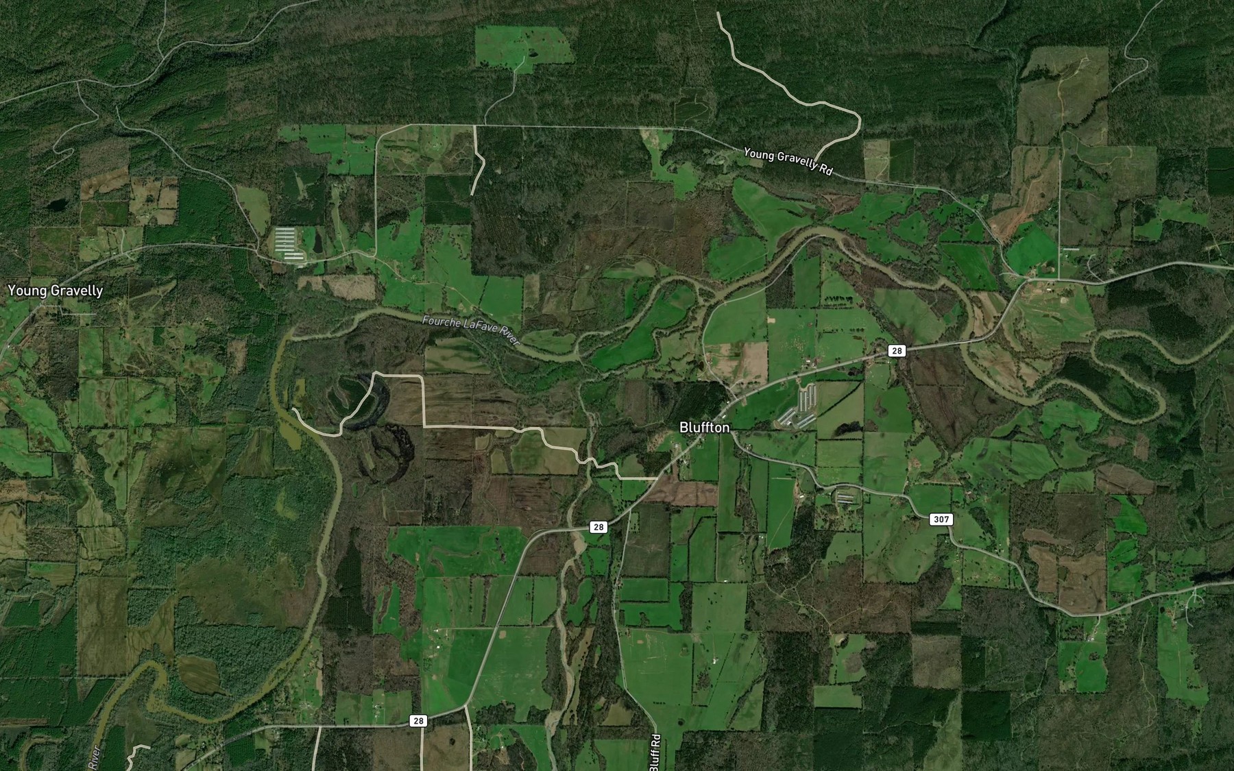 Satellite map of the Gafford Creek
