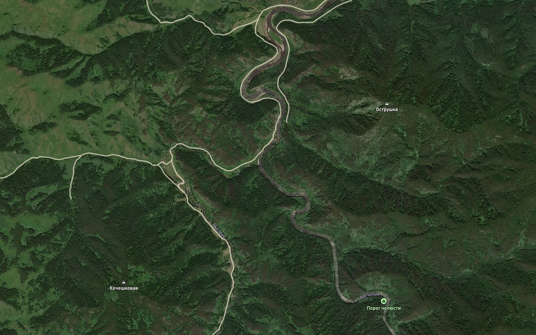 Satellite map of the Bystraya