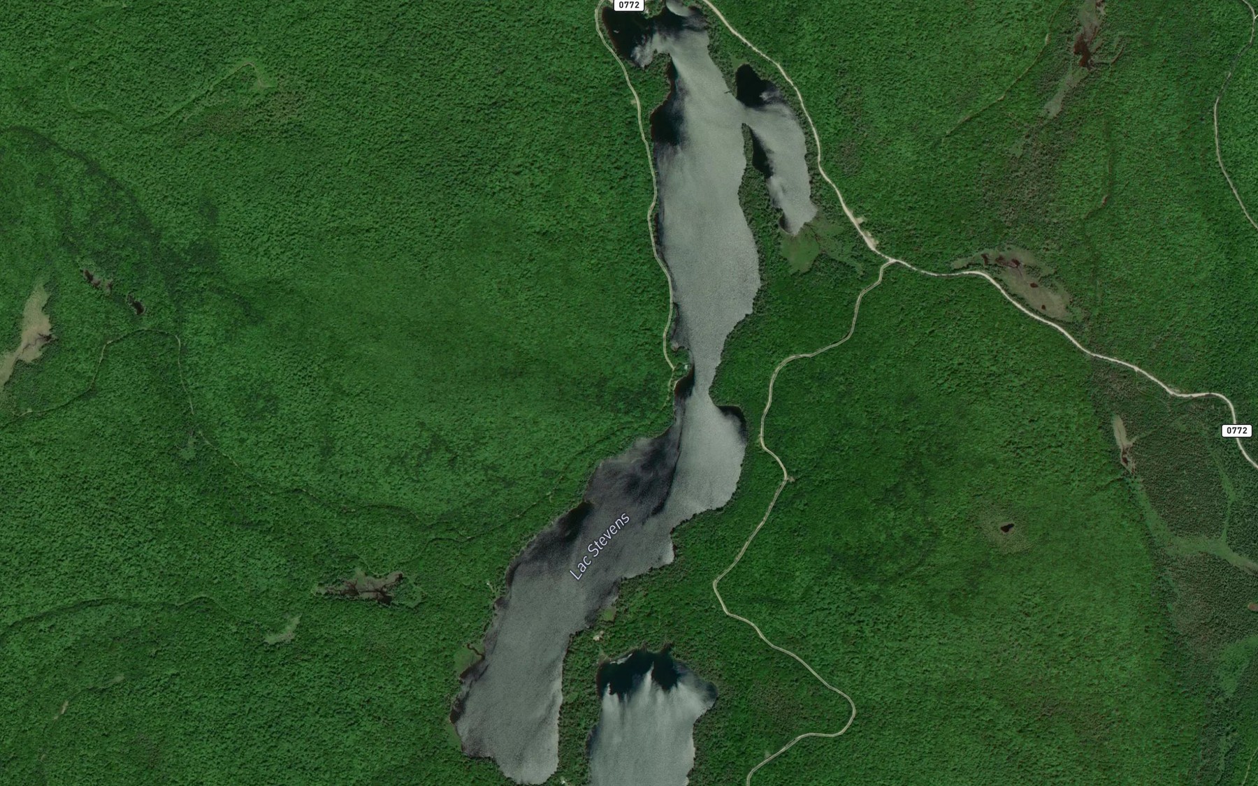 Satellite map of the Lac Stevens