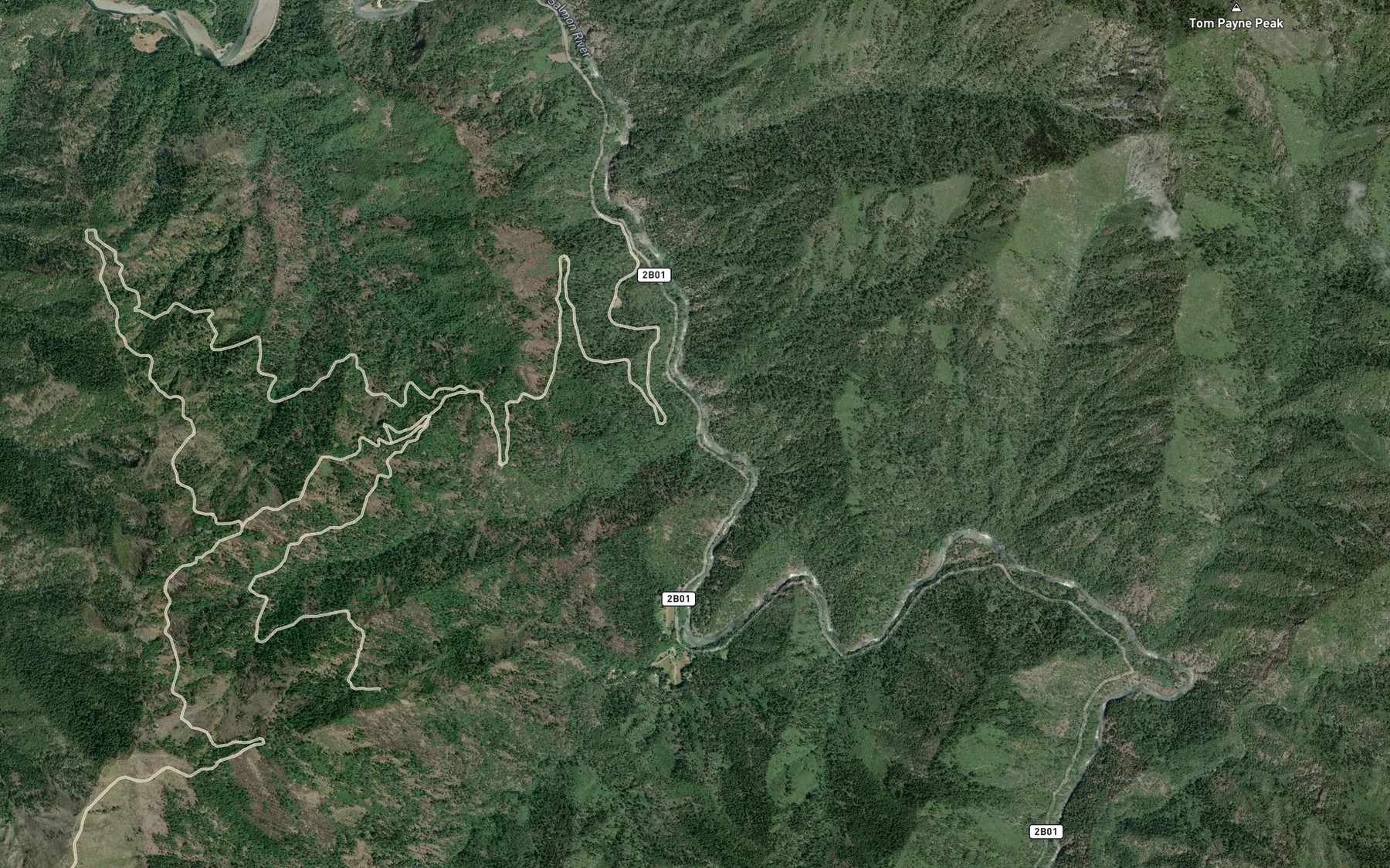 Satellite map of the Duncan Creek