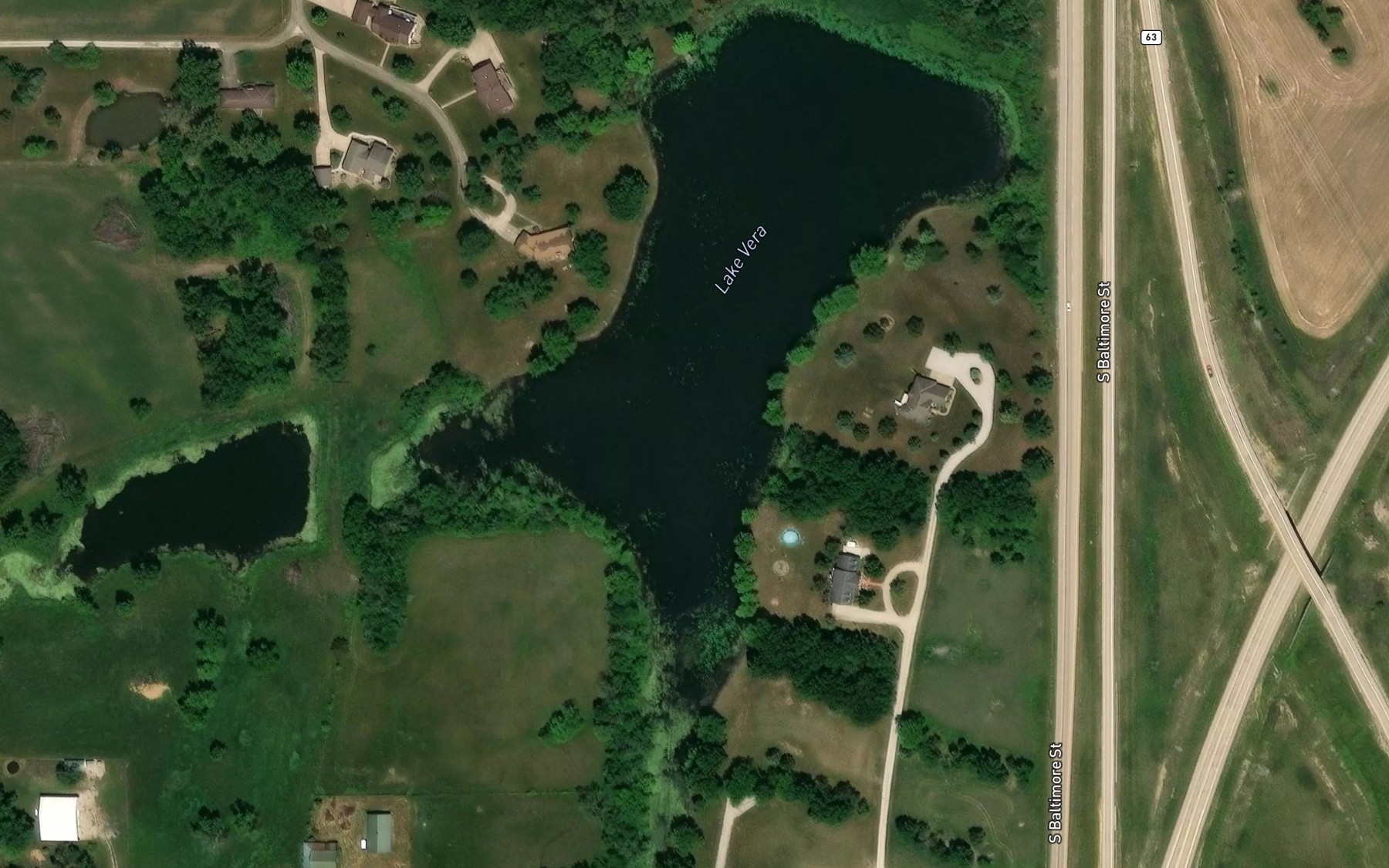 Satellite map of the Lake Vera