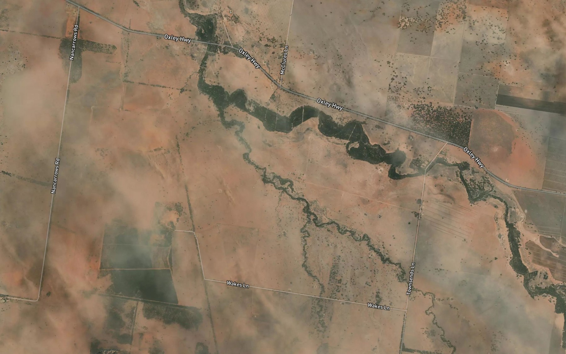 Satellite map of the Qua Qua Creek