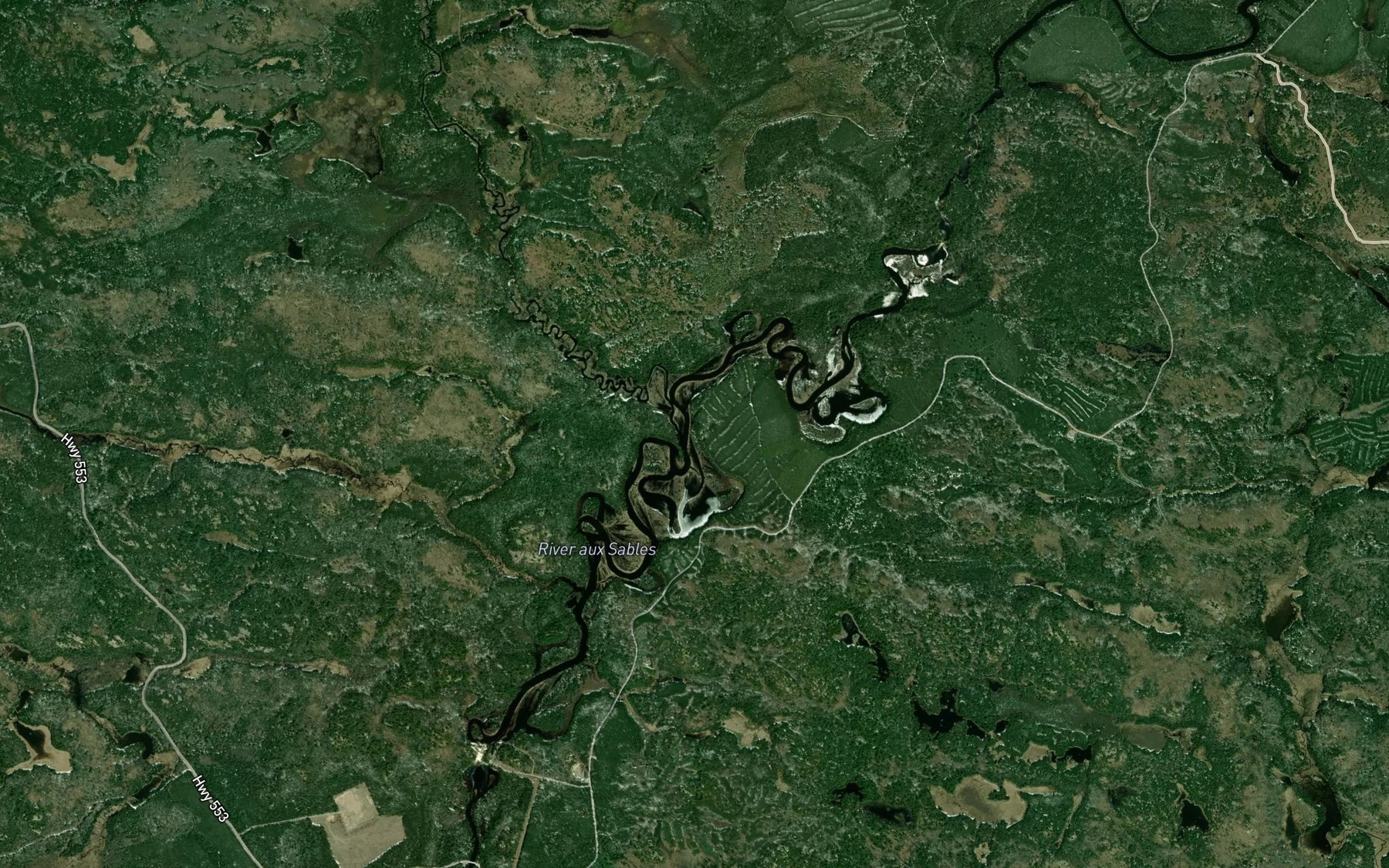 Satellite map of the Cameron Creek