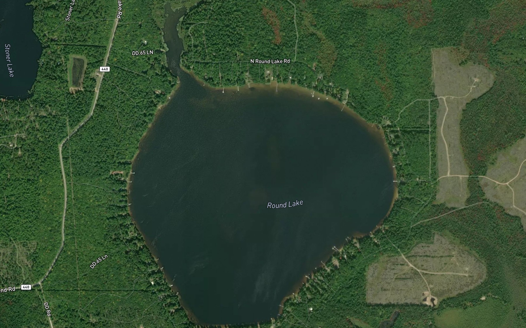 Satellite map of the Round Lake