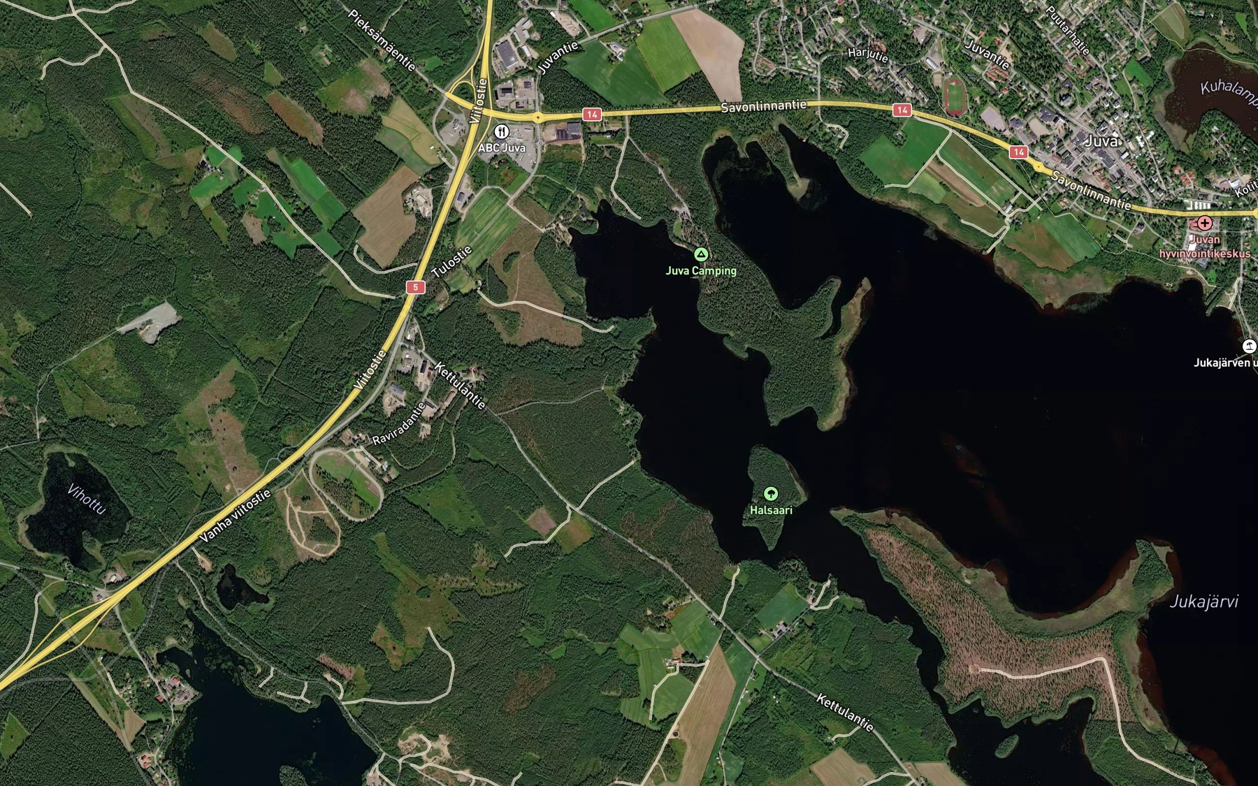 Satellite map of the Hiekkalahti