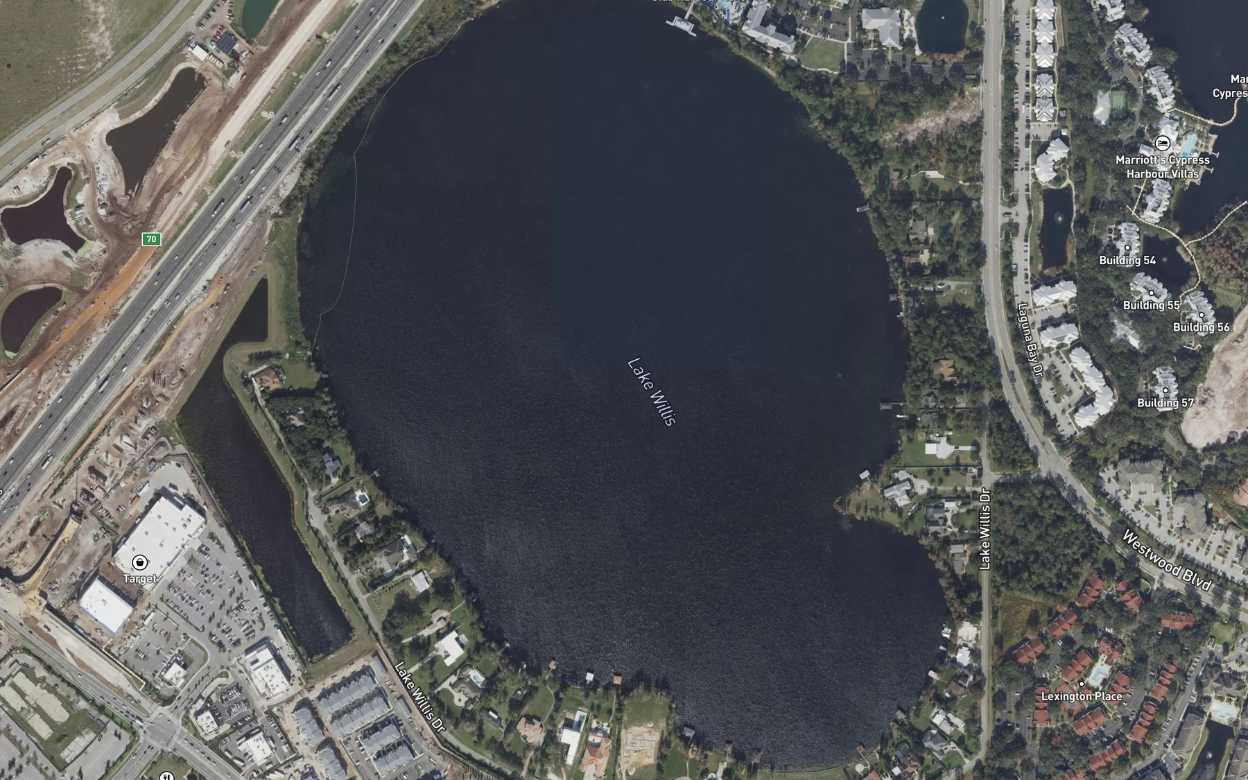 Satellite map of the Lake Willis