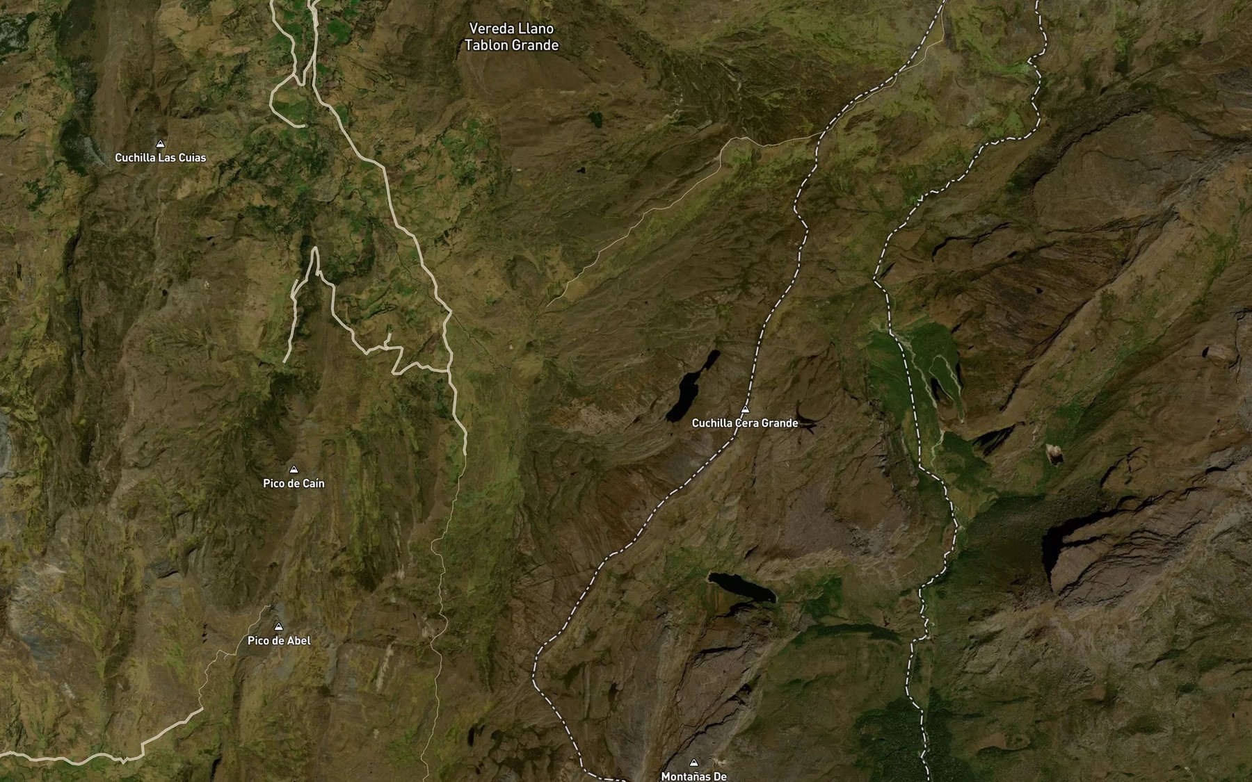 Satellite map of the Laguna Las Lajas