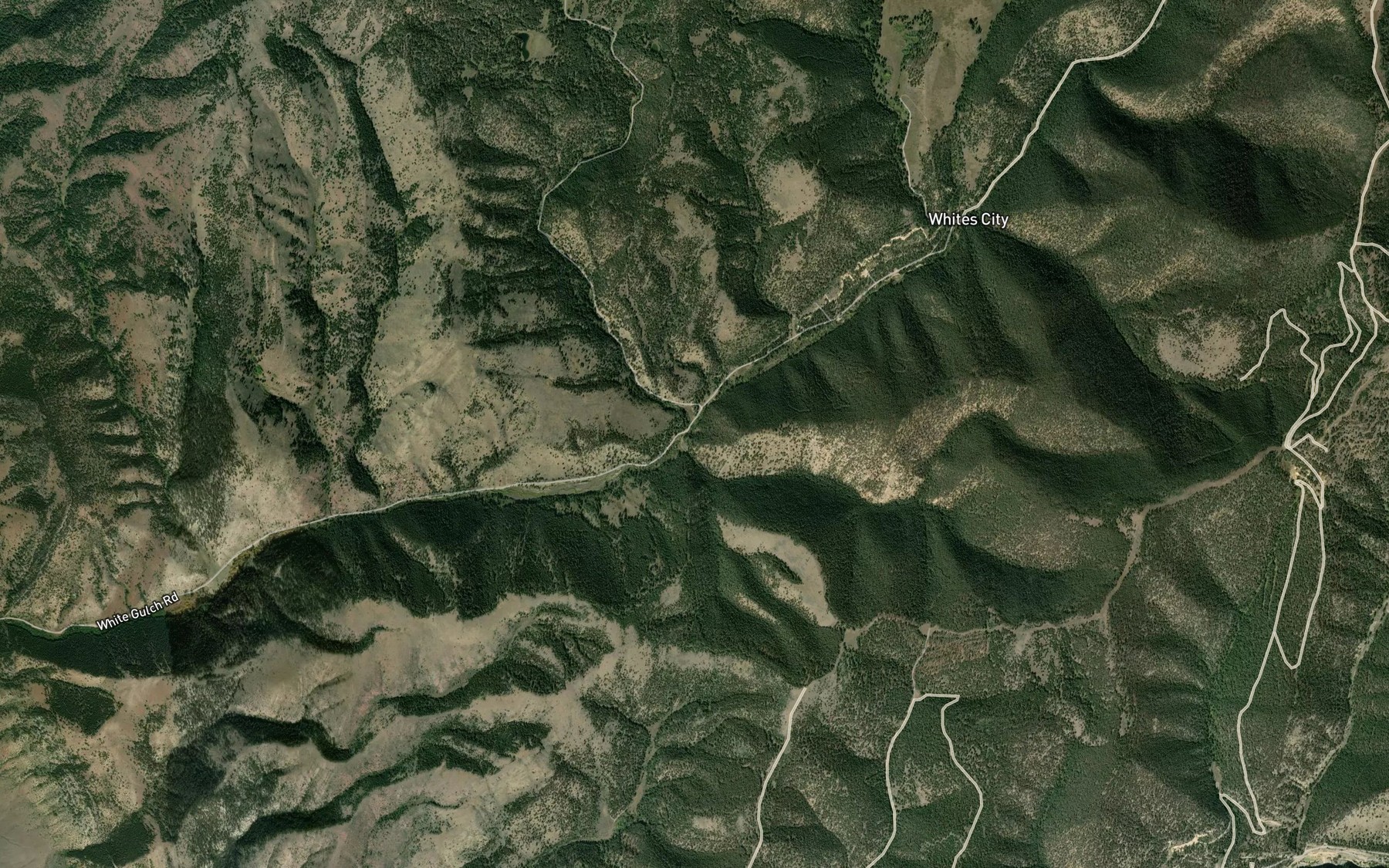 Satellite map of the Springs Gulch Creek
