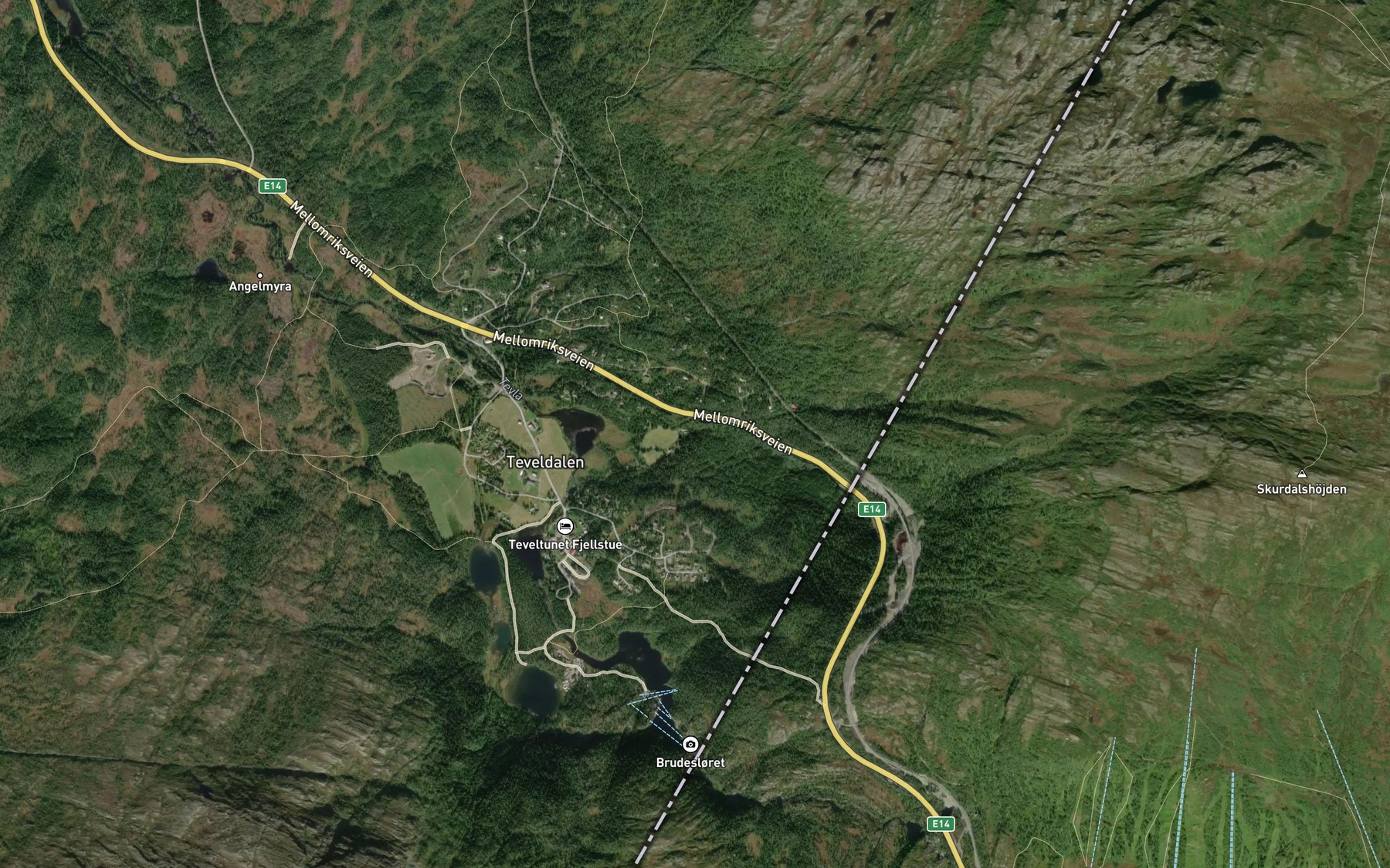 Satellite map of the Svarthaugdalsbekken