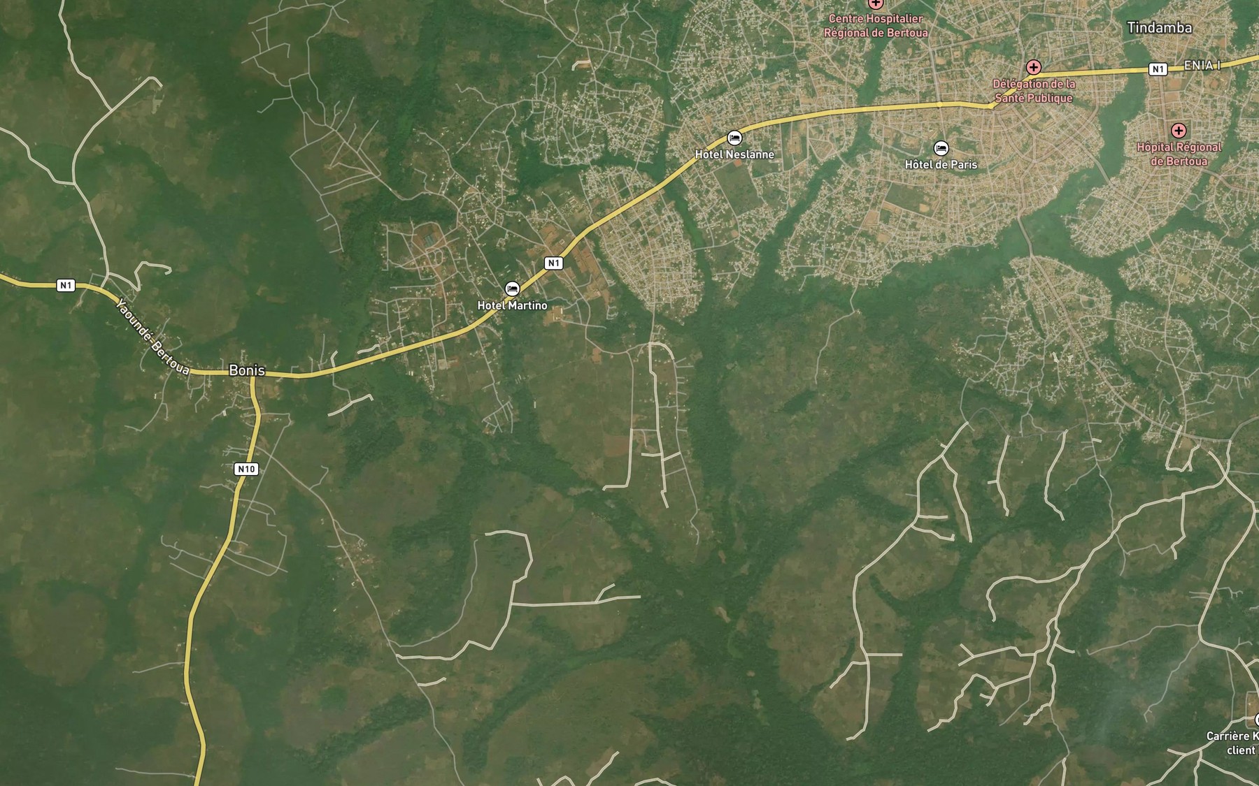 Satellite map of the Djadombe