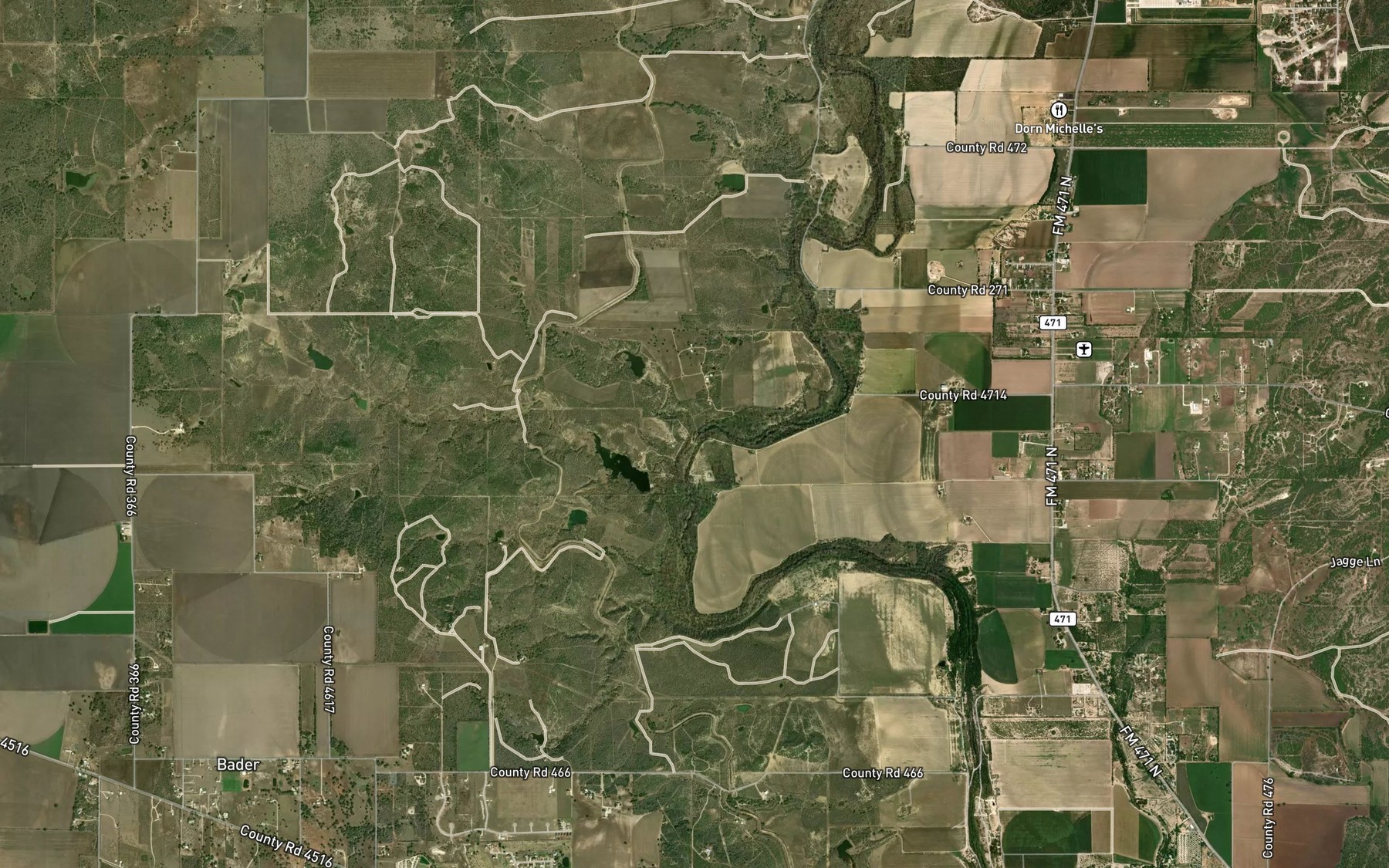 Satellite map of the Yellow Creek