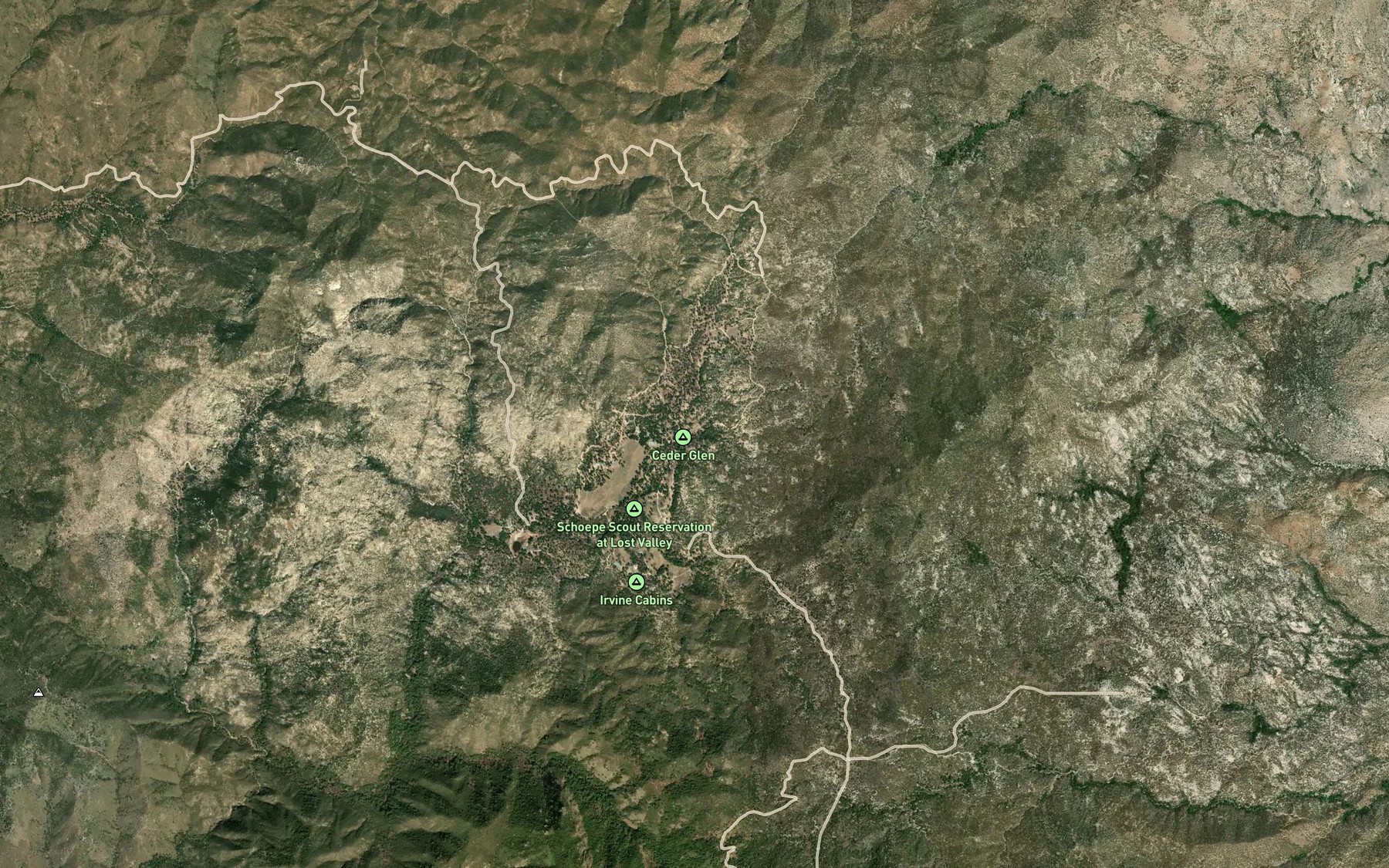 Satellite map of the Shingle Spring